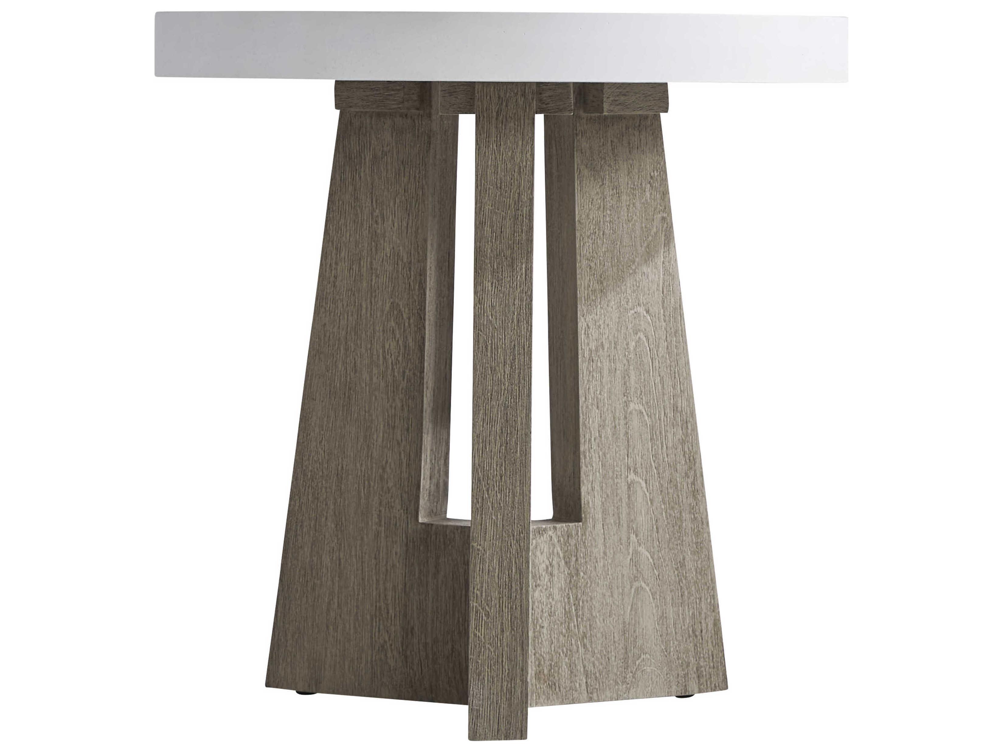 Bernhardt Exteriors Rochelle Weathered Teak Round Outdoor End Table