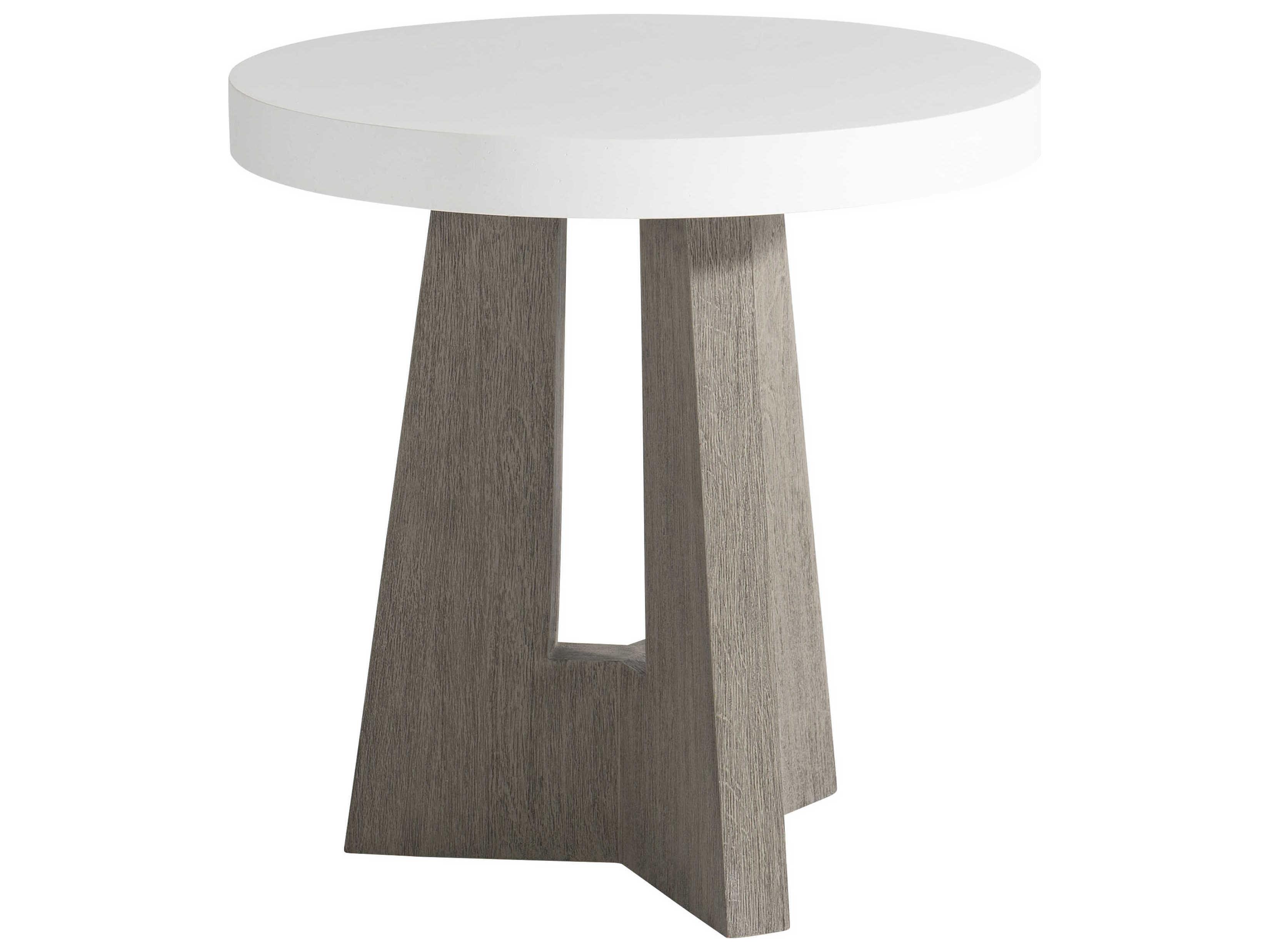 Bernhardt Exteriors Rochelle Weathered Teak Round Outdoor End Table