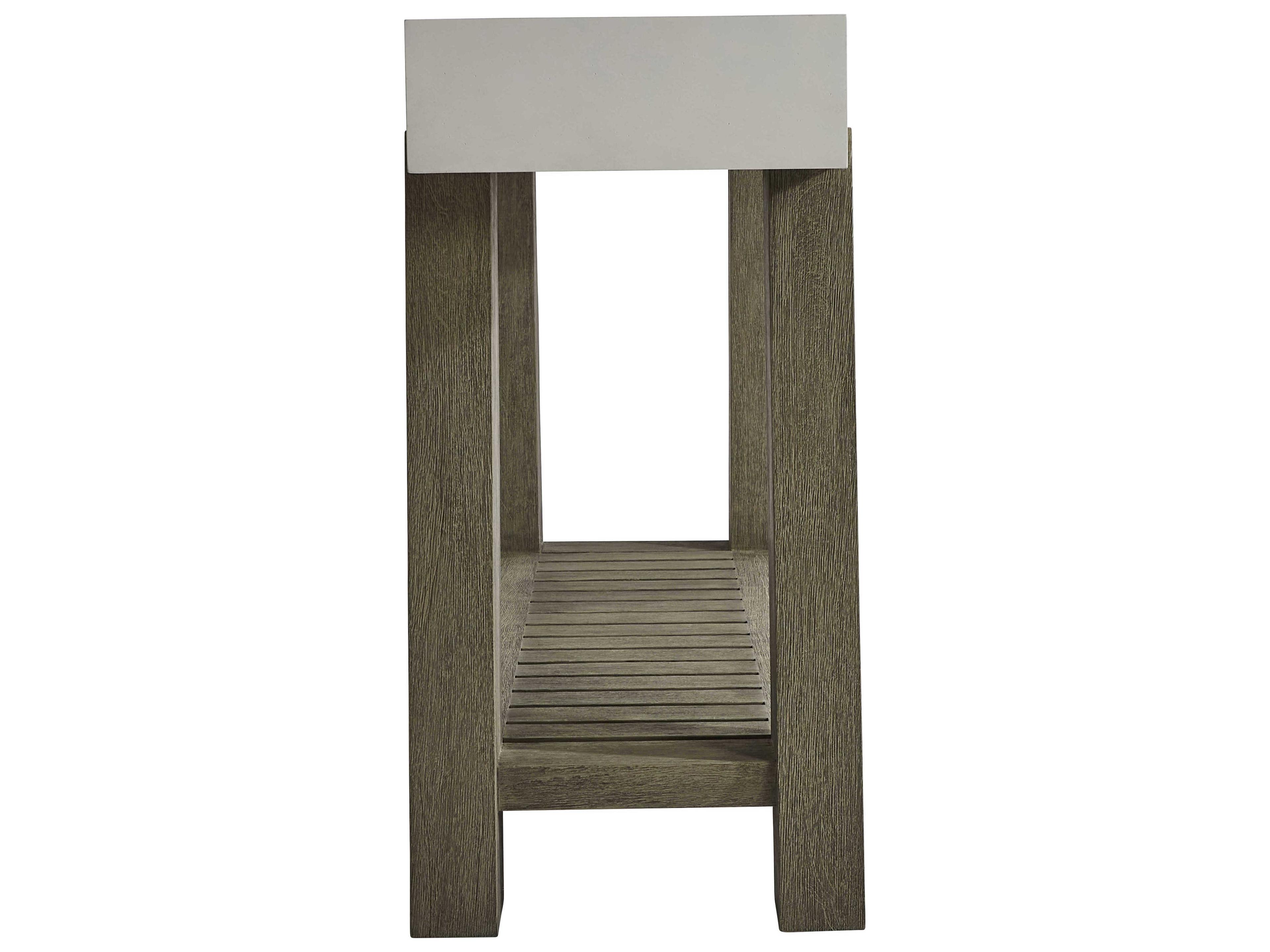 Bernhardt Exteriors Rochelle Weathered Teak Rectangular Outdoor Console Table
