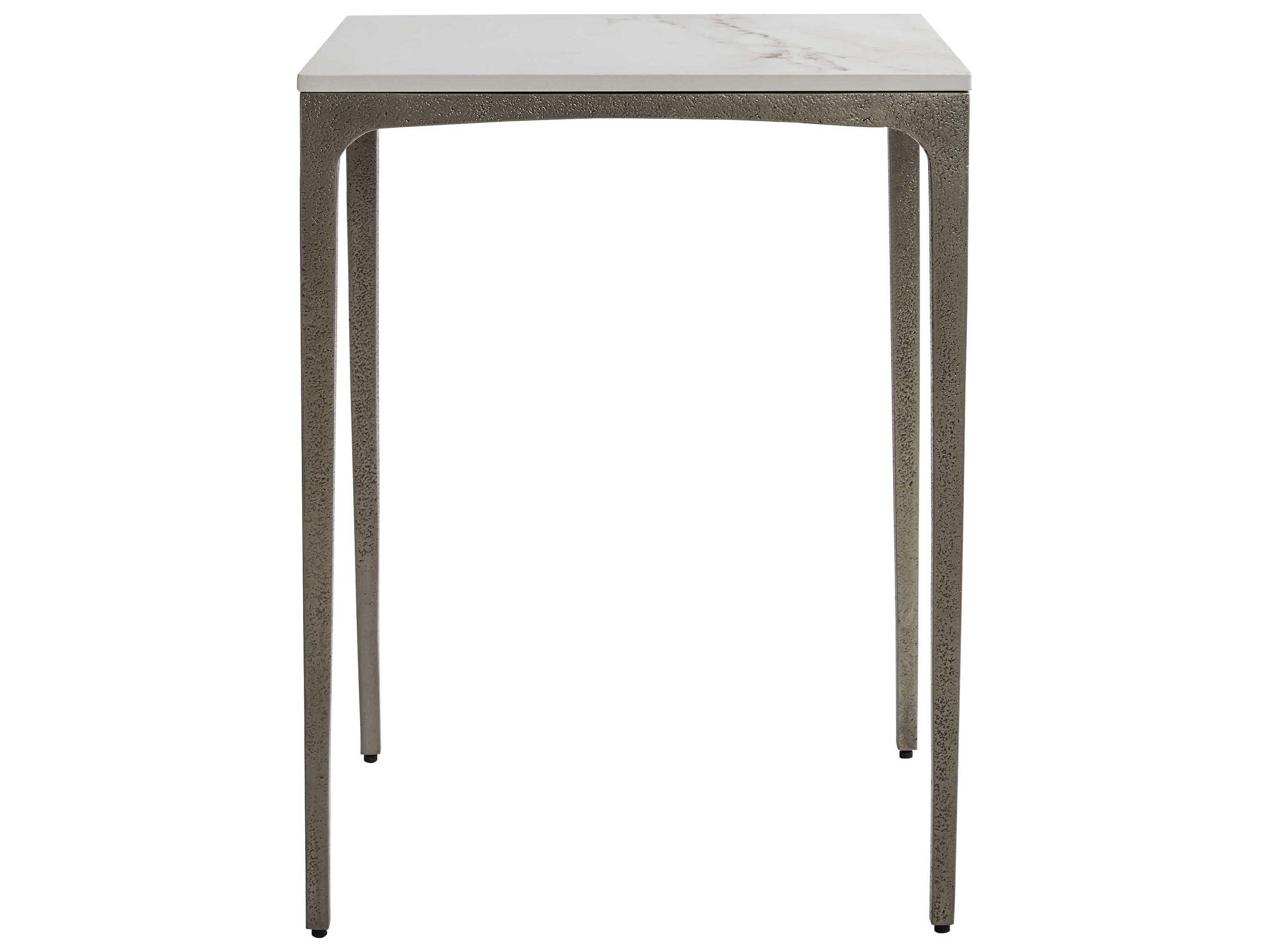 Bernhardt Exteriors Caprera Textured Graphite / White Shell Square Outdoor Patio End Table