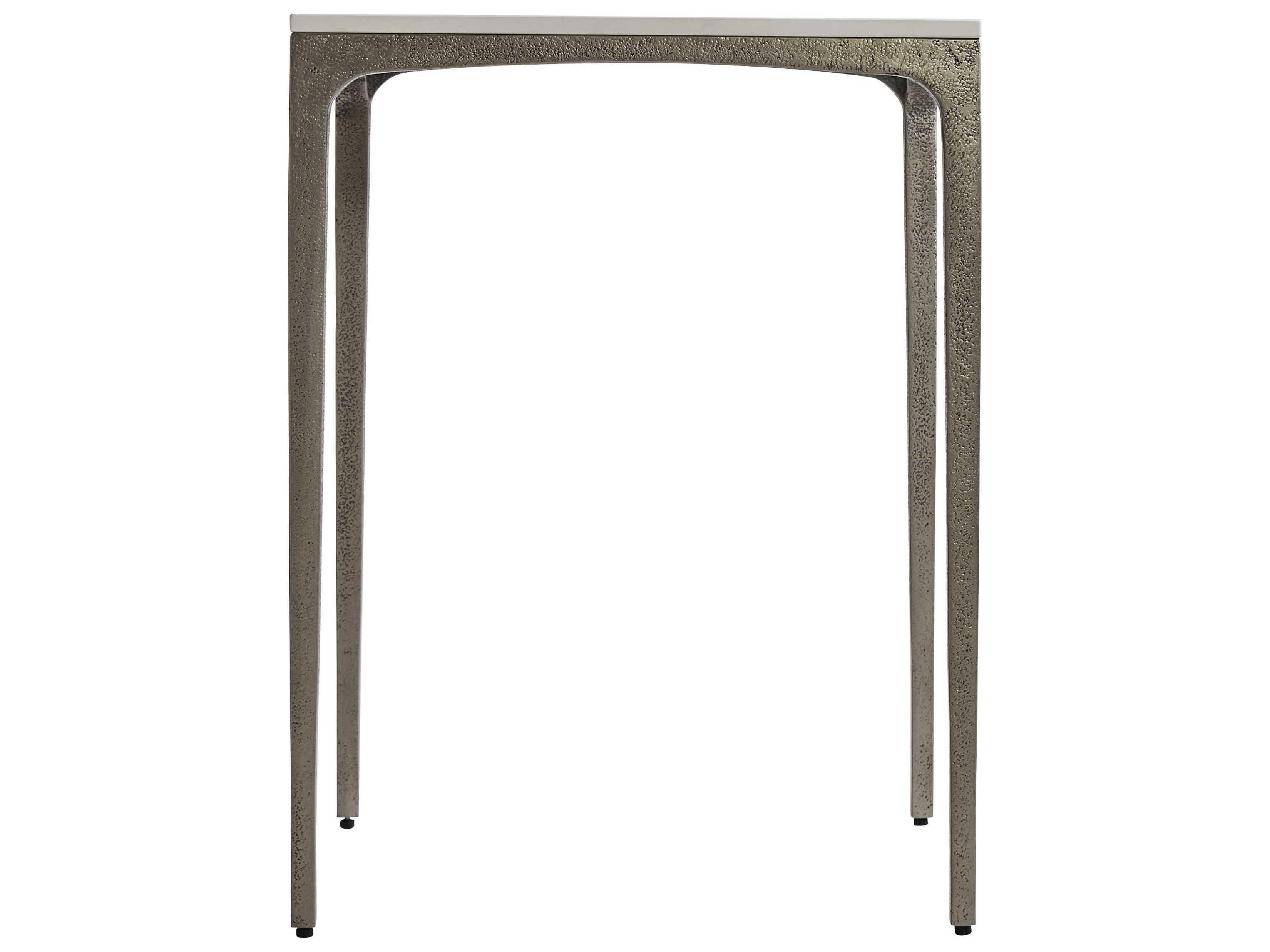 Bernhardt Exteriors Caprera Textured Graphite / White Shell Square Outdoor Patio End Table