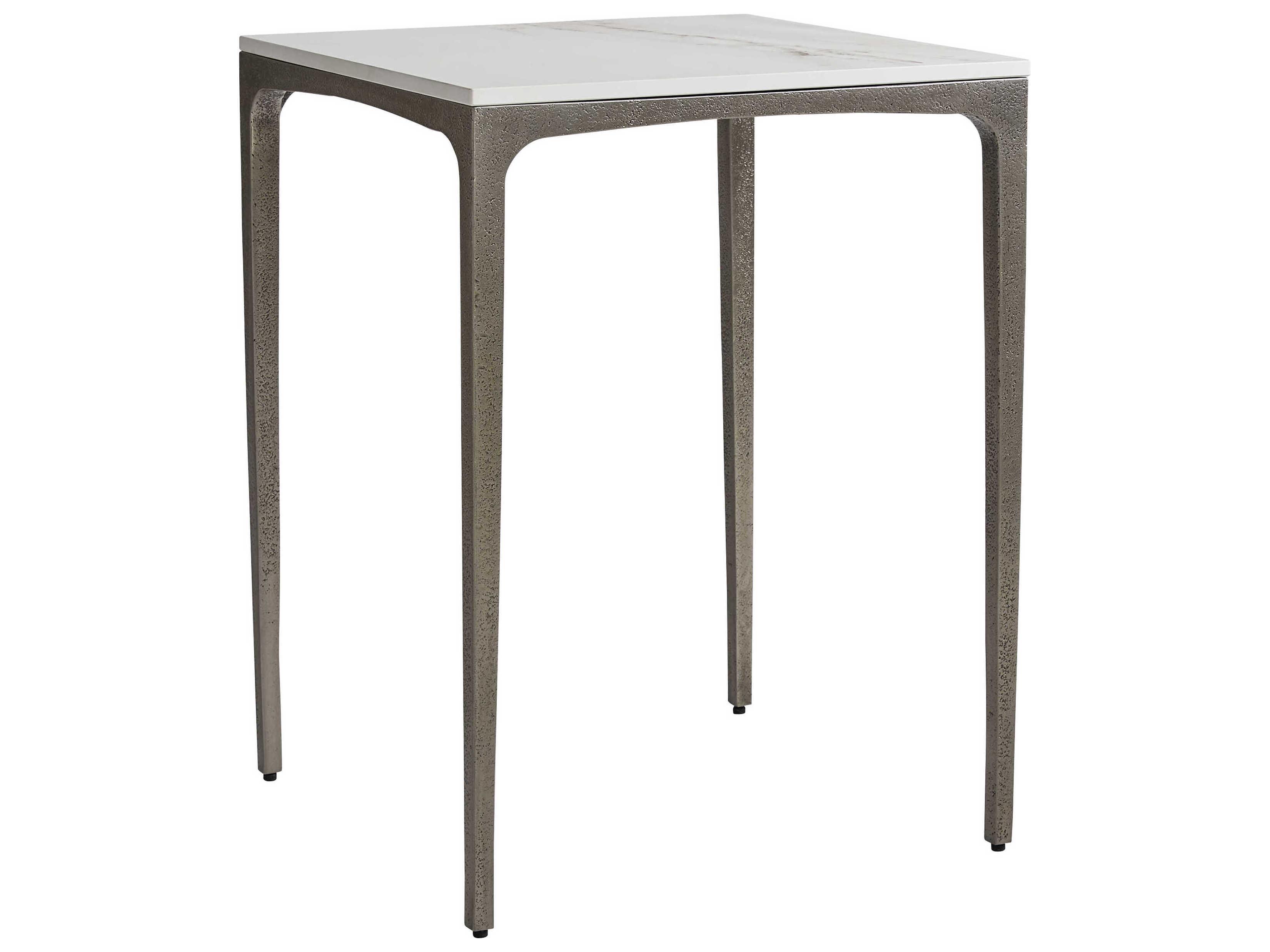 Bernhardt Exteriors Caprera Textured Graphite / White Shell Square Outdoor Patio End Table
