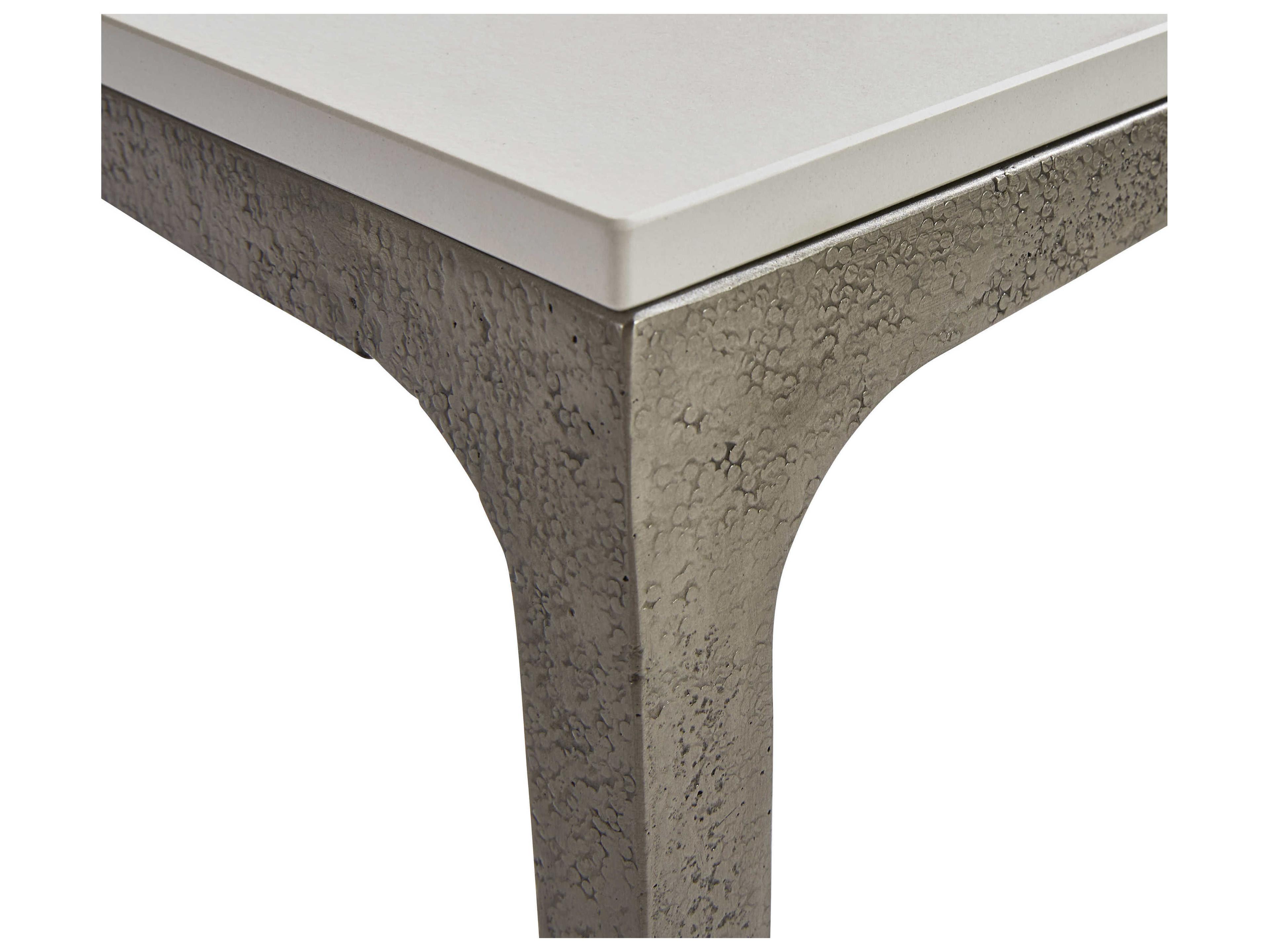 Bernhardt Exteriors Caprera Textured Graphite / White Shell Square Outdoor Patio End Table