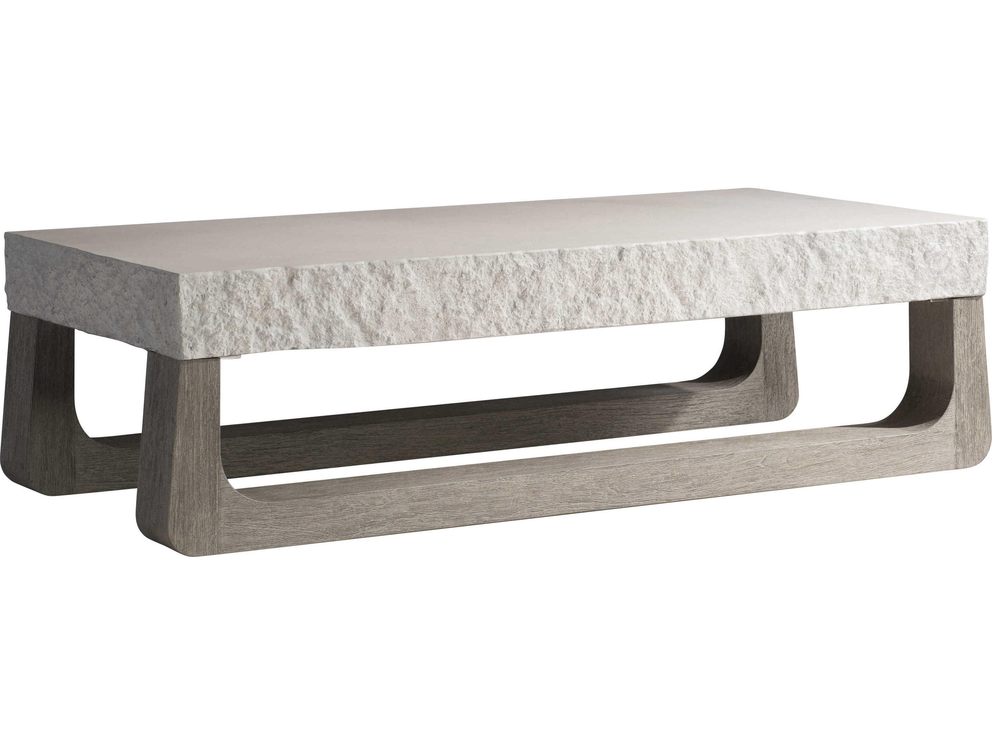 Bernhardt Exteriors Sand Grey / Weather Teak Rectangular Bristol Patio Coffee Table