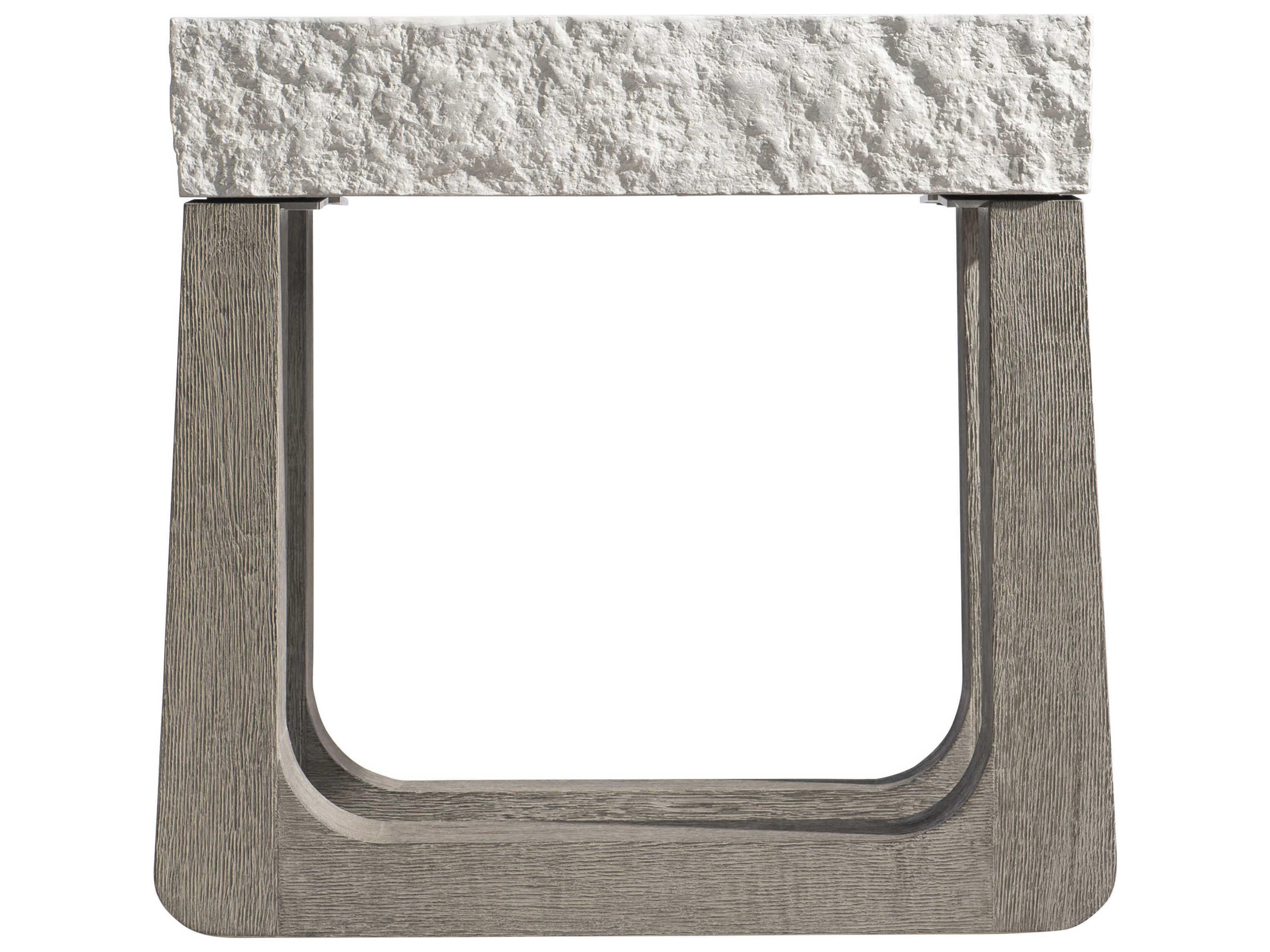 Bernhardt Exteriors Sand Grey / Weather Teak Rectangular Bristol Patio End Table