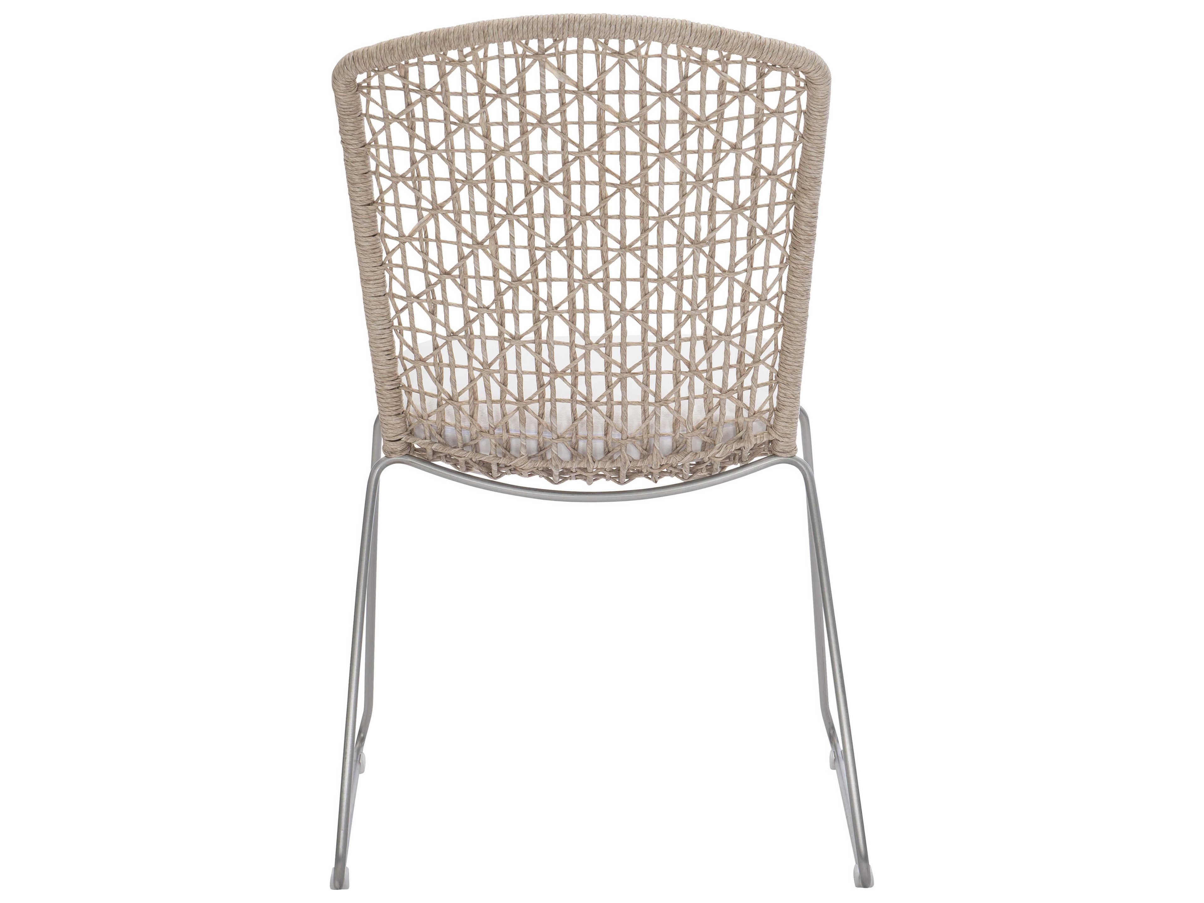 Bernhardt Exteriors Hazelnut Side Outdoor Patio Dining Chair with Seat Pad