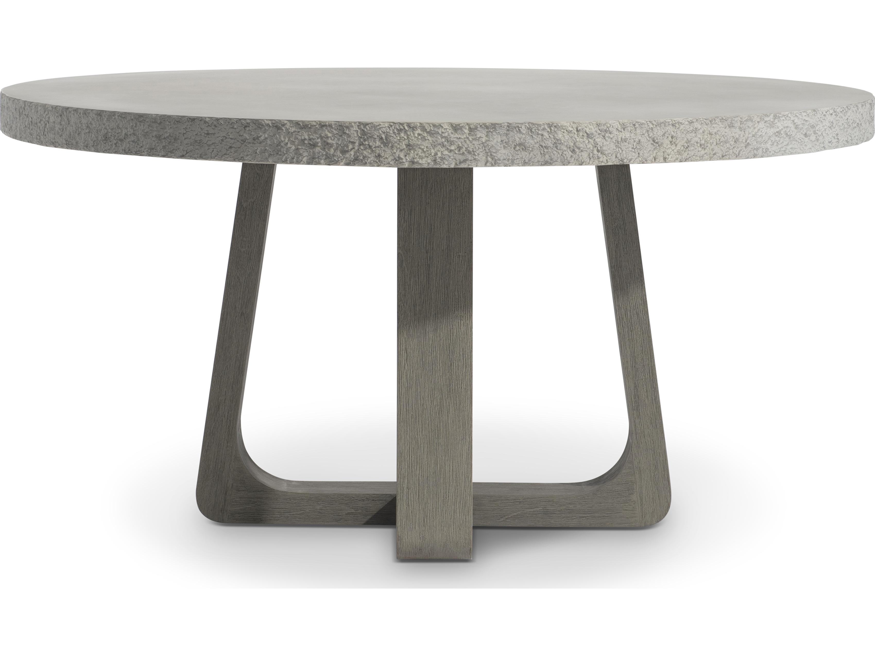 Bernhardt Exteriors Trouville Grey Teak Round Dining Table