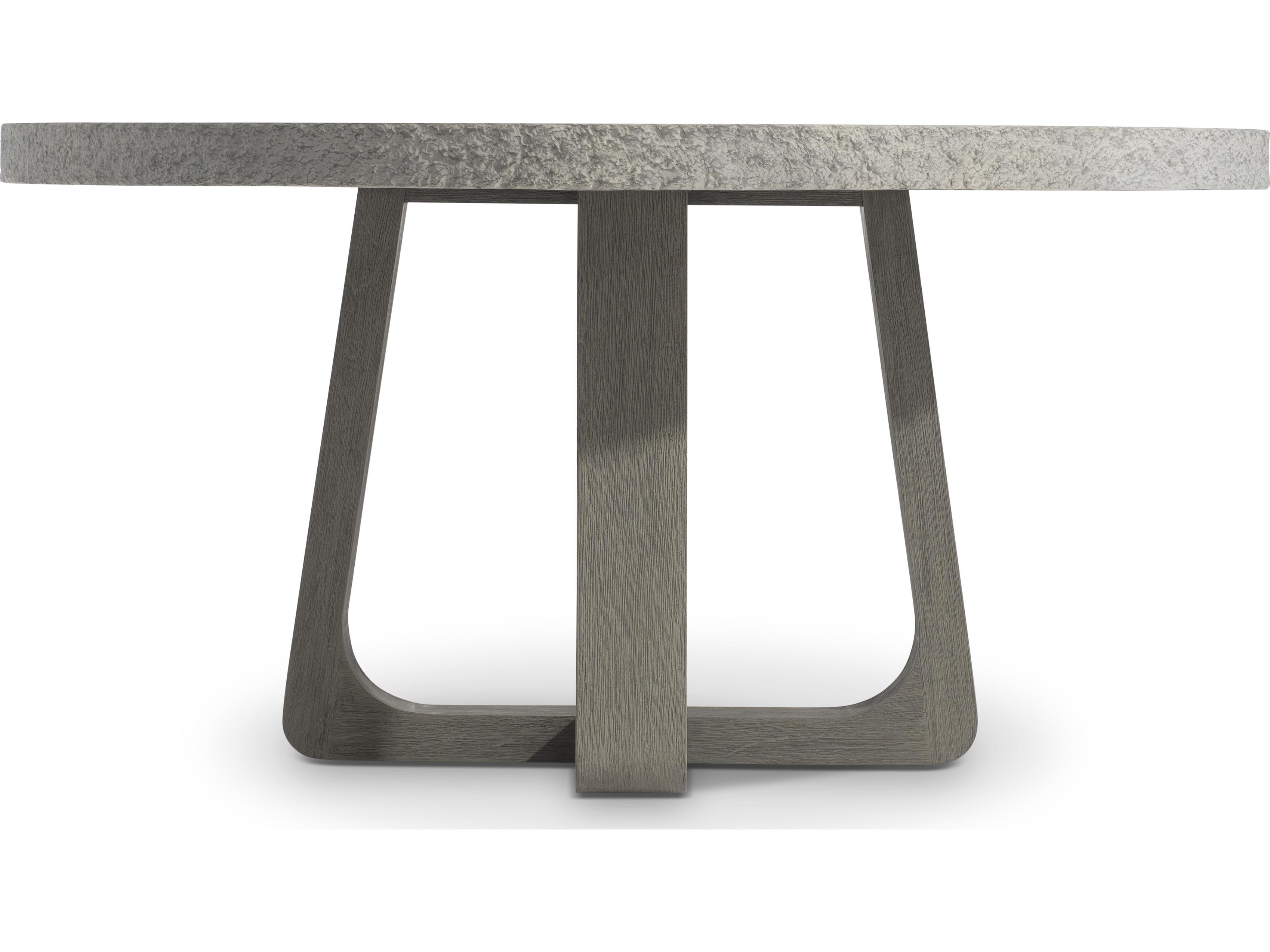 Bernhardt Exteriors Trouville Grey Teak Round Dining Table