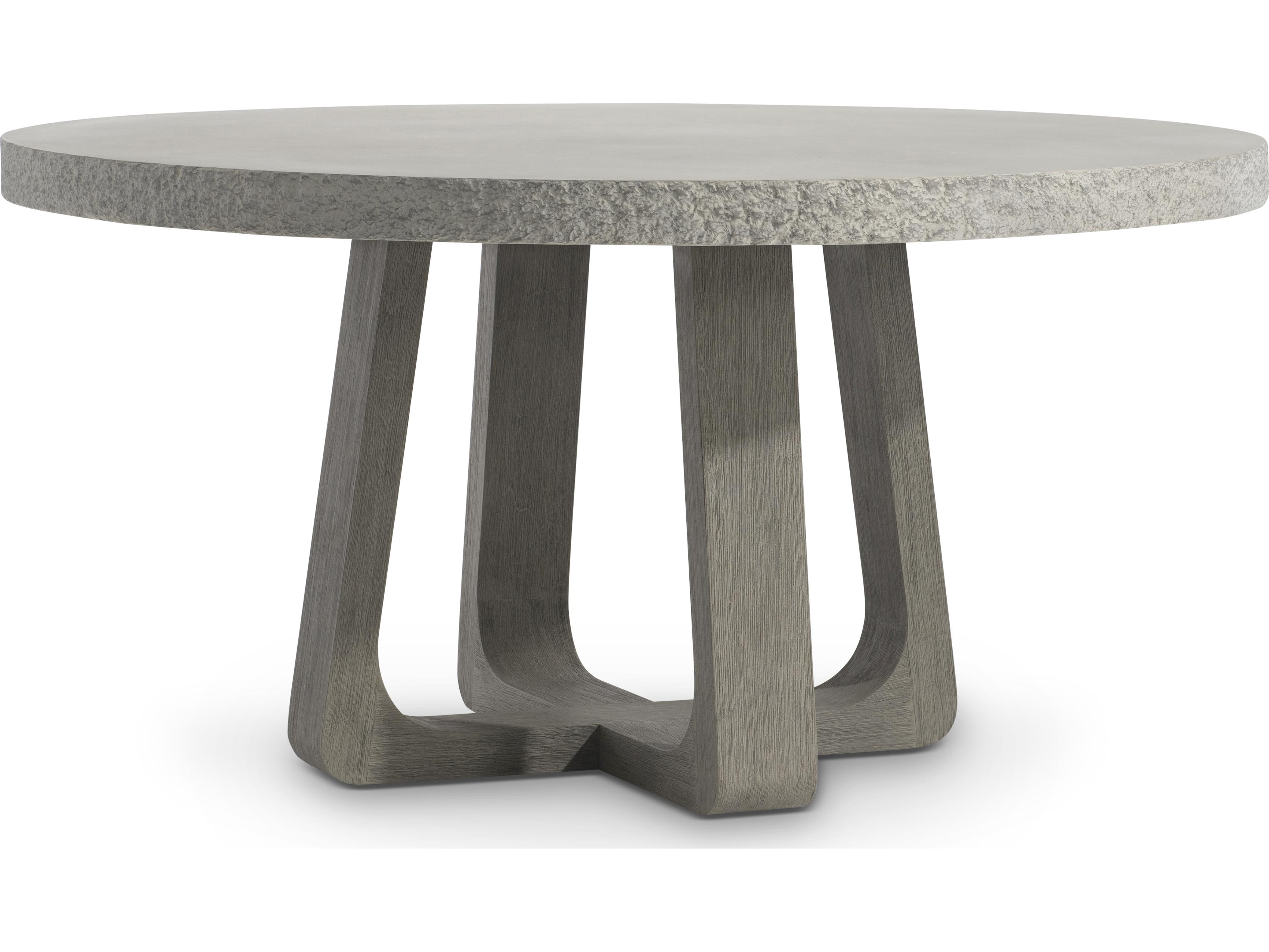 Bernhardt Exteriors Trouville Grey Teak Round Dining Table