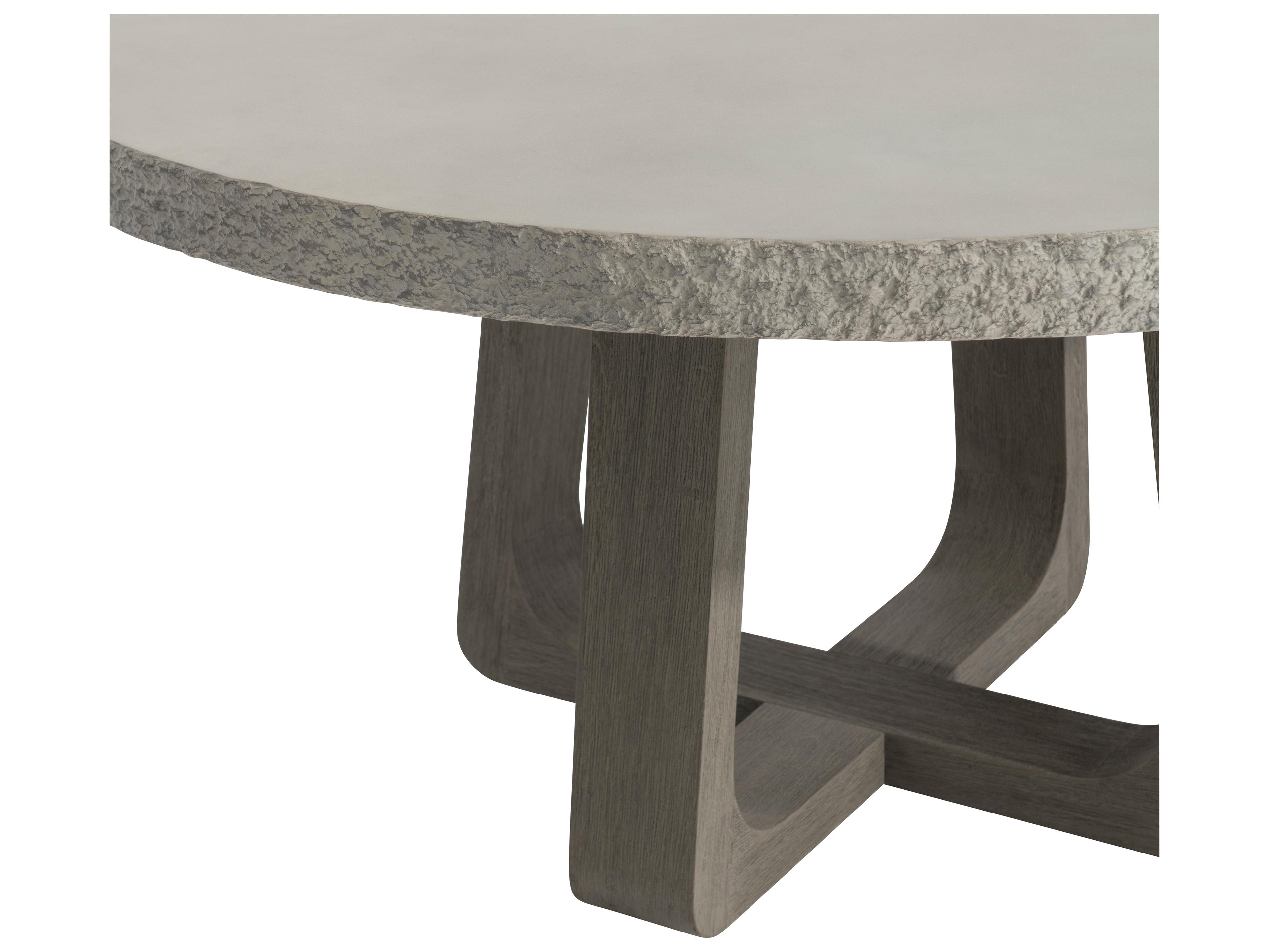 Bernhardt Exteriors Trouville Grey Teak Round Dining Table