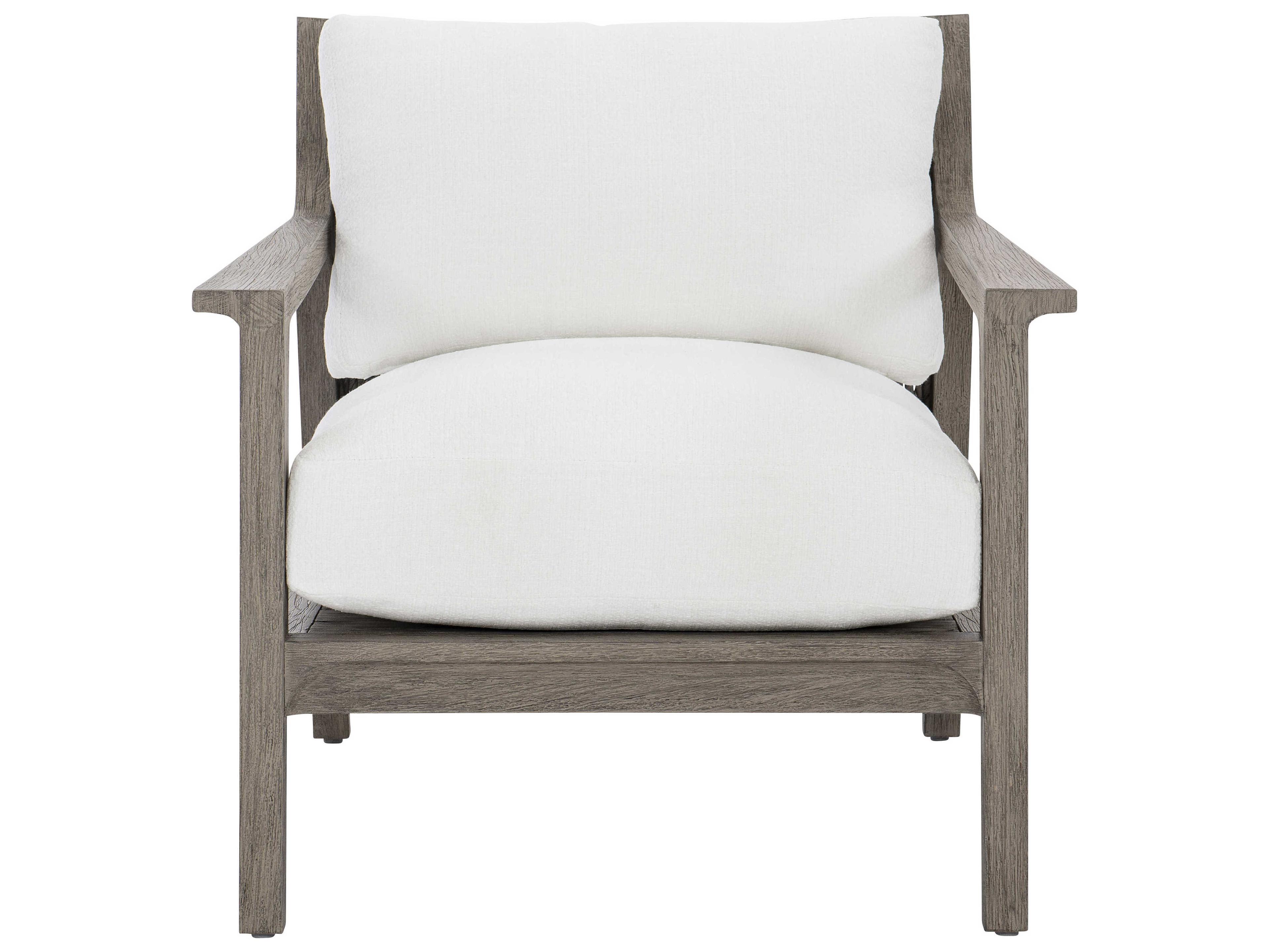 Bernhardt Exteriors Weathered Teak Ibiza Outdoor Patio Lounge Chair with Cushion