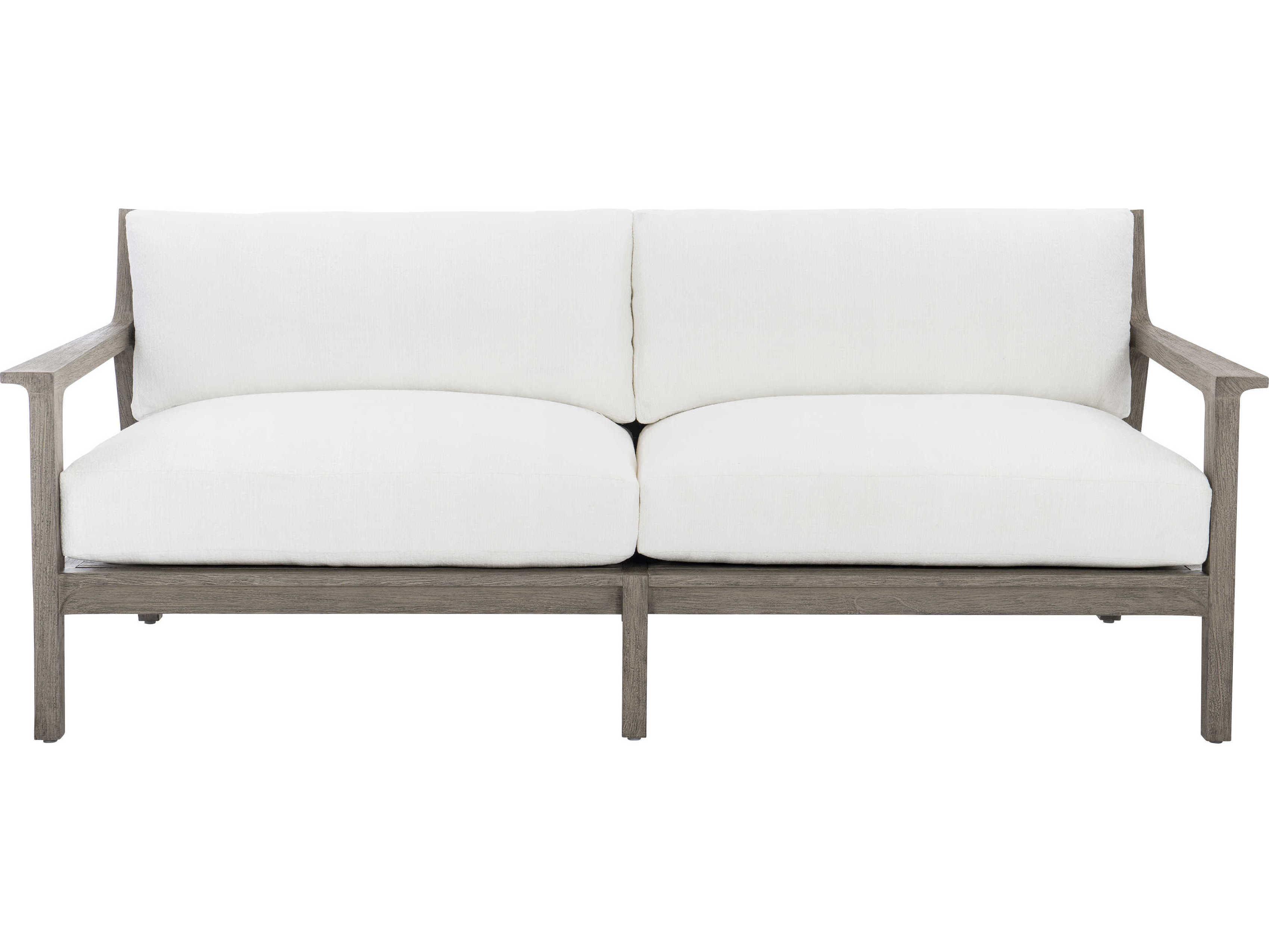 Bernhardt Exteriors Teak Weathered Teak Ibiza Sofa with Cushion