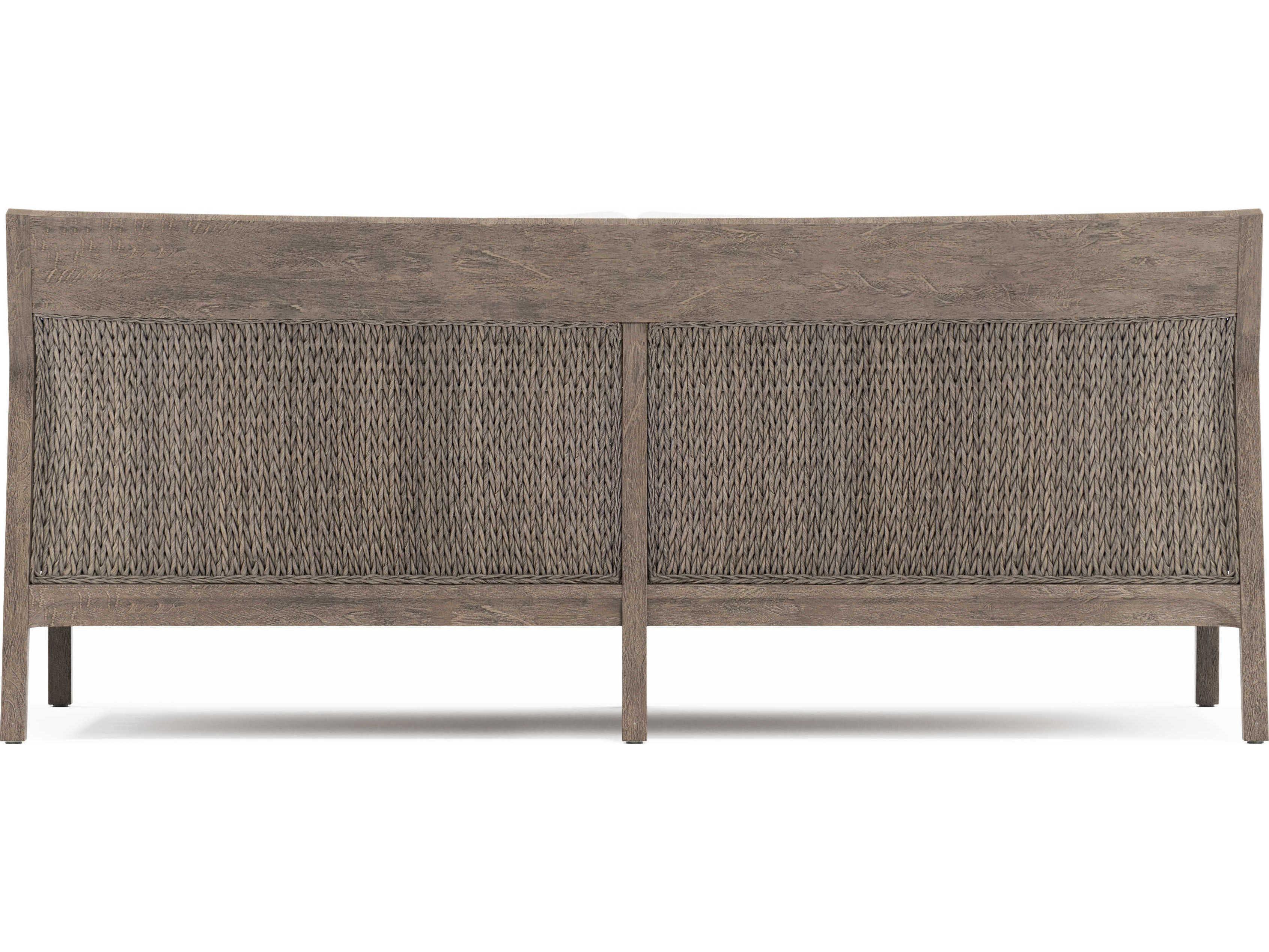 Bernhardt Exteriors Ibiza Weathered Teak Cushion Outdoor Patio Sofa