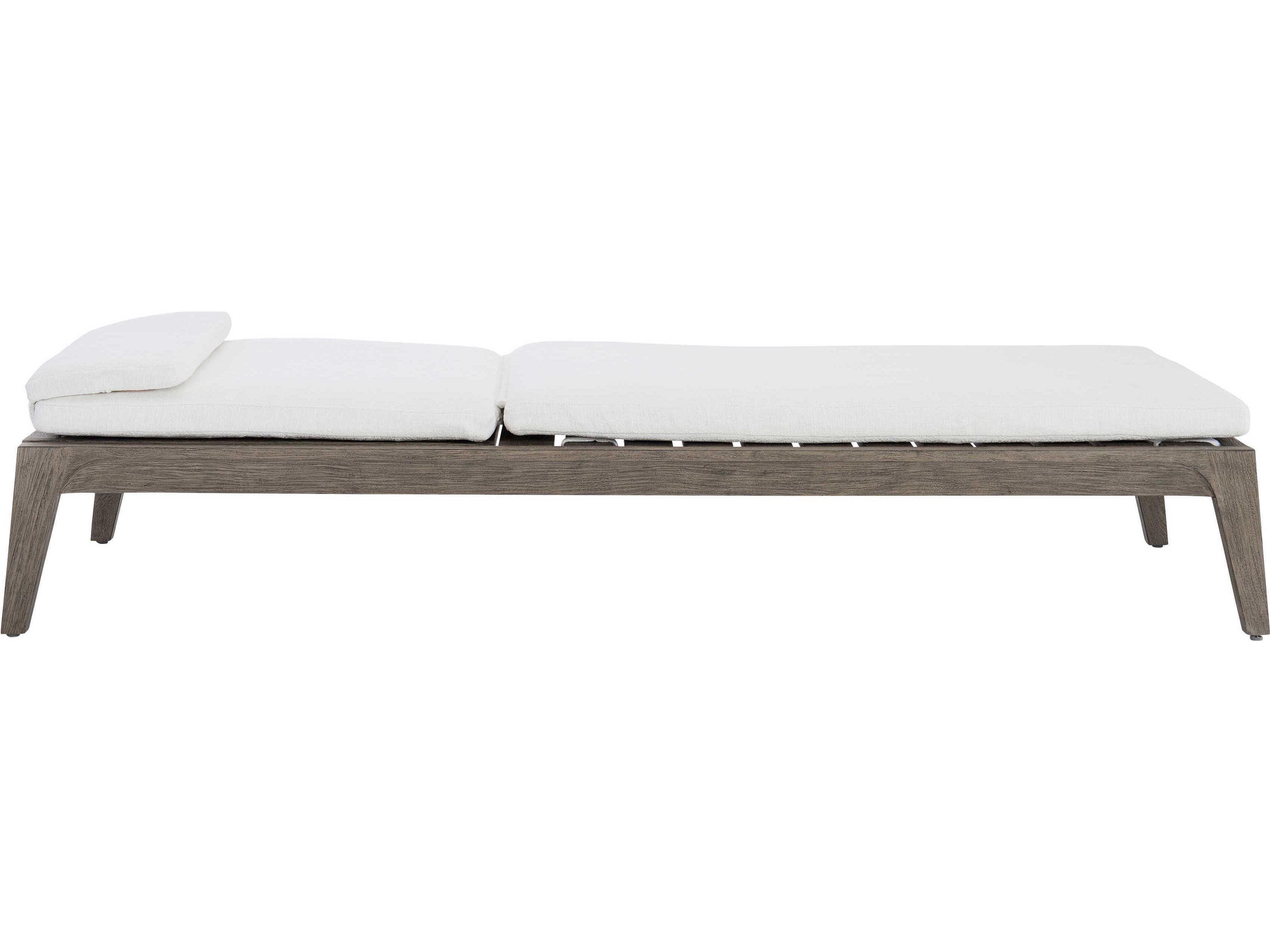 Bernhardt Exteriors Weathered Teak Patio Chaise Lounge with Cushion