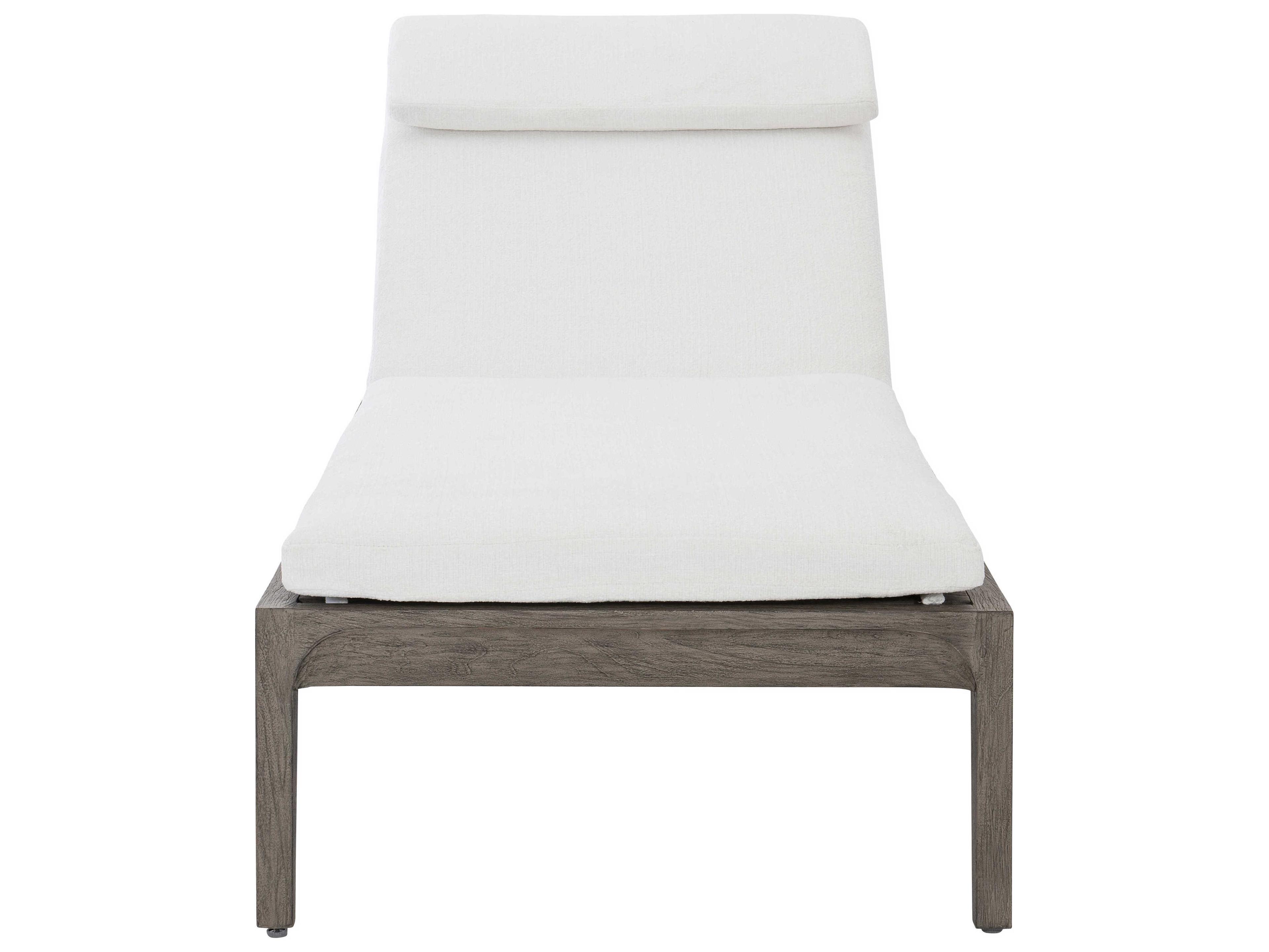 Bernhardt Exteriors Weathered Teak Patio Chaise Lounge with Cushion
