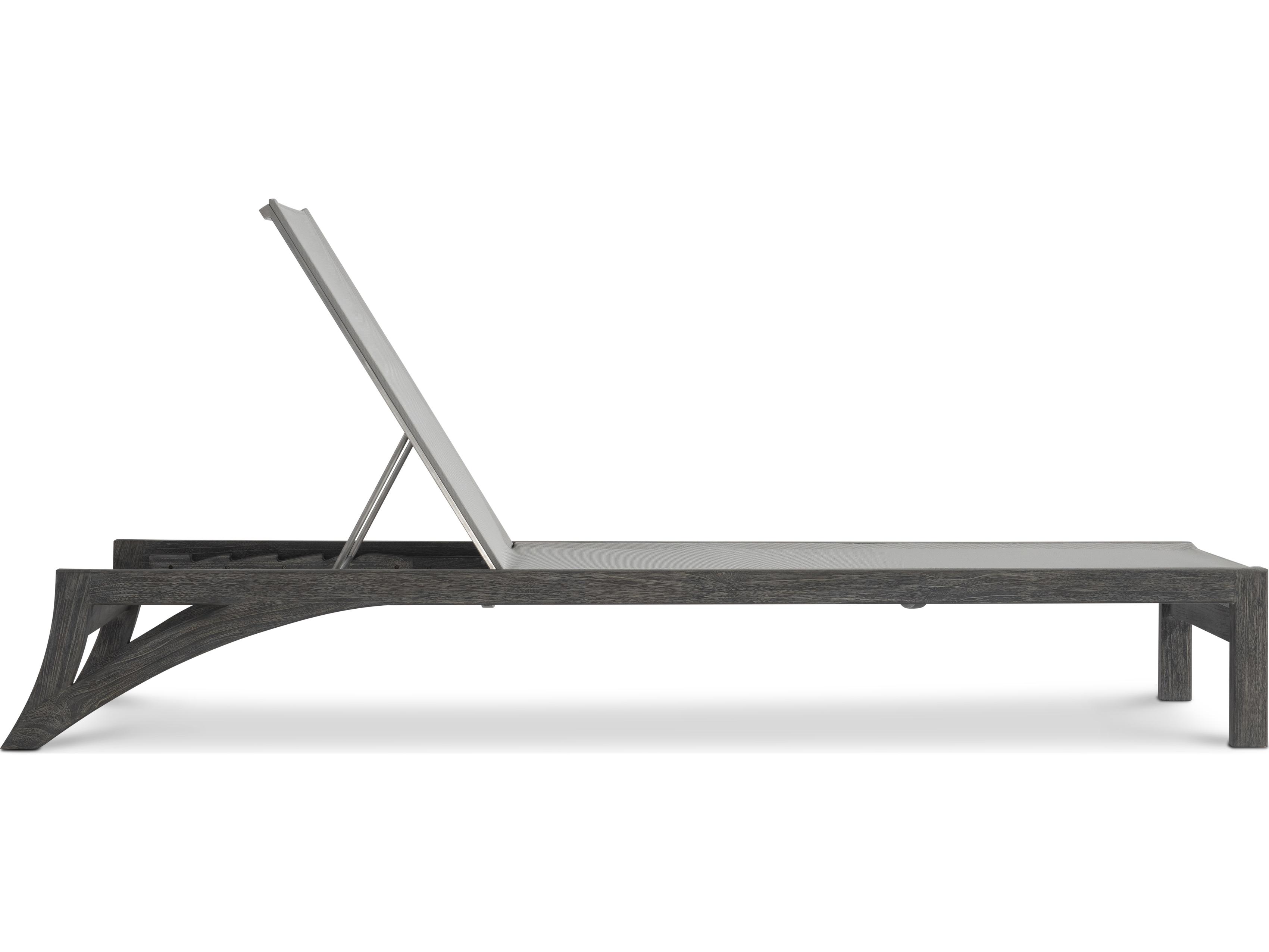 Bernhardt Exteriors Hugo Brown Wood Sling Chaise Lounge