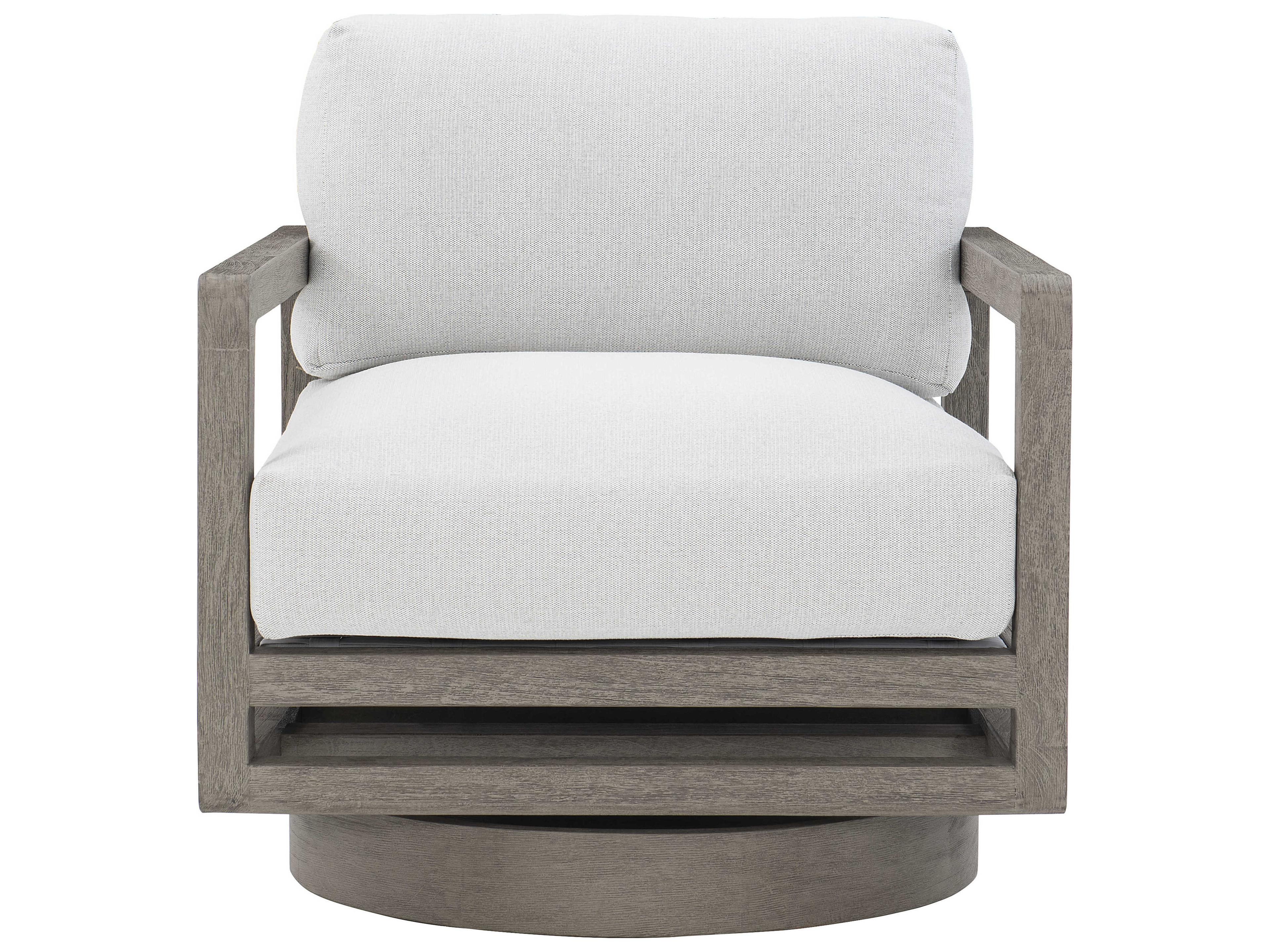 Bernhardt Exteriors Tanah Weathered Teak Swivel Outdoor Patio Lounge Chair