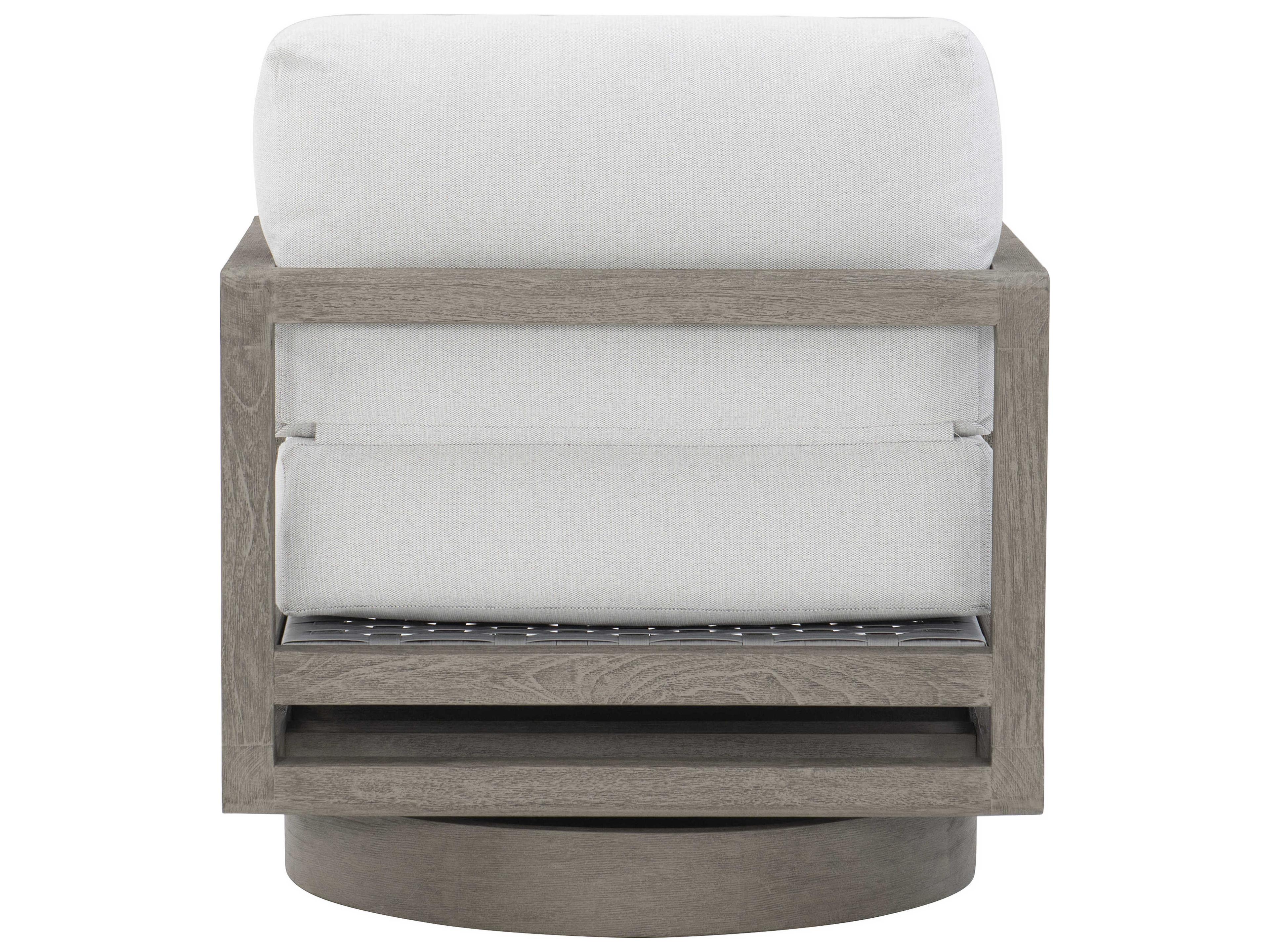 Bernhardt Exteriors Tanah Weathered Teak Swivel Outdoor Patio Lounge Chair