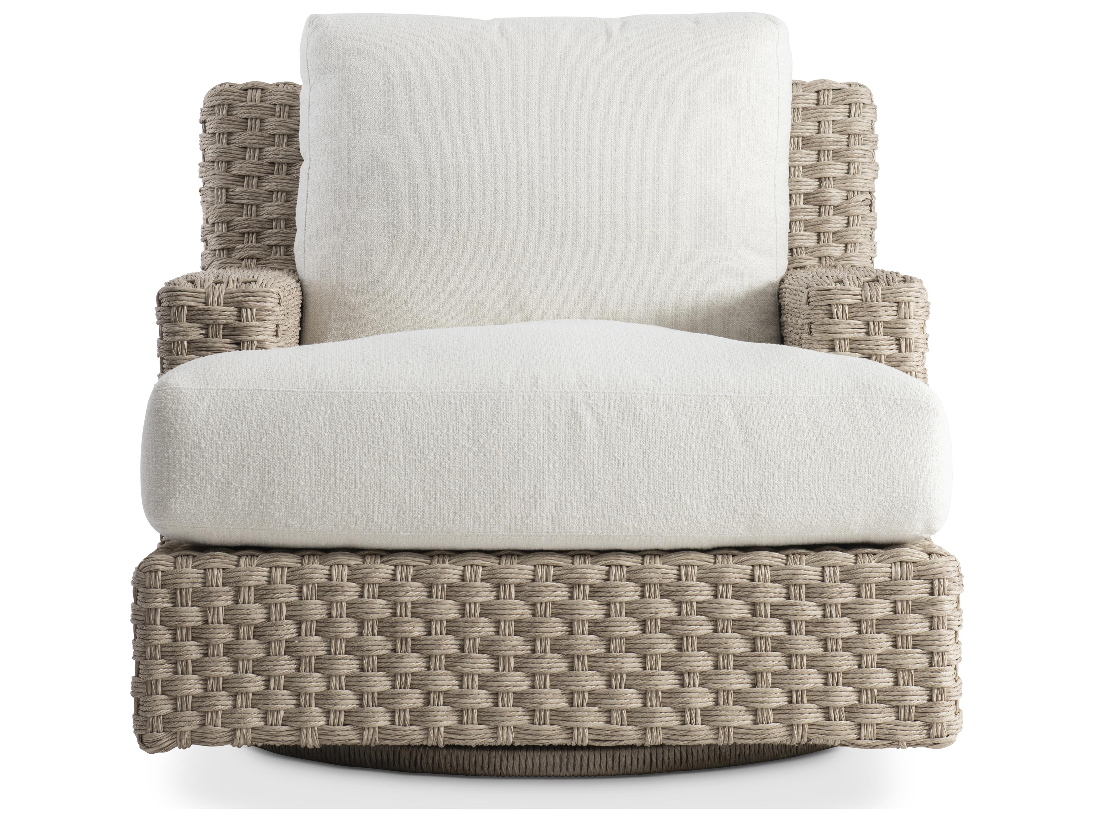 Bernhardt Exteriors Trieste Cream Wicker Cushion Lounge Chair