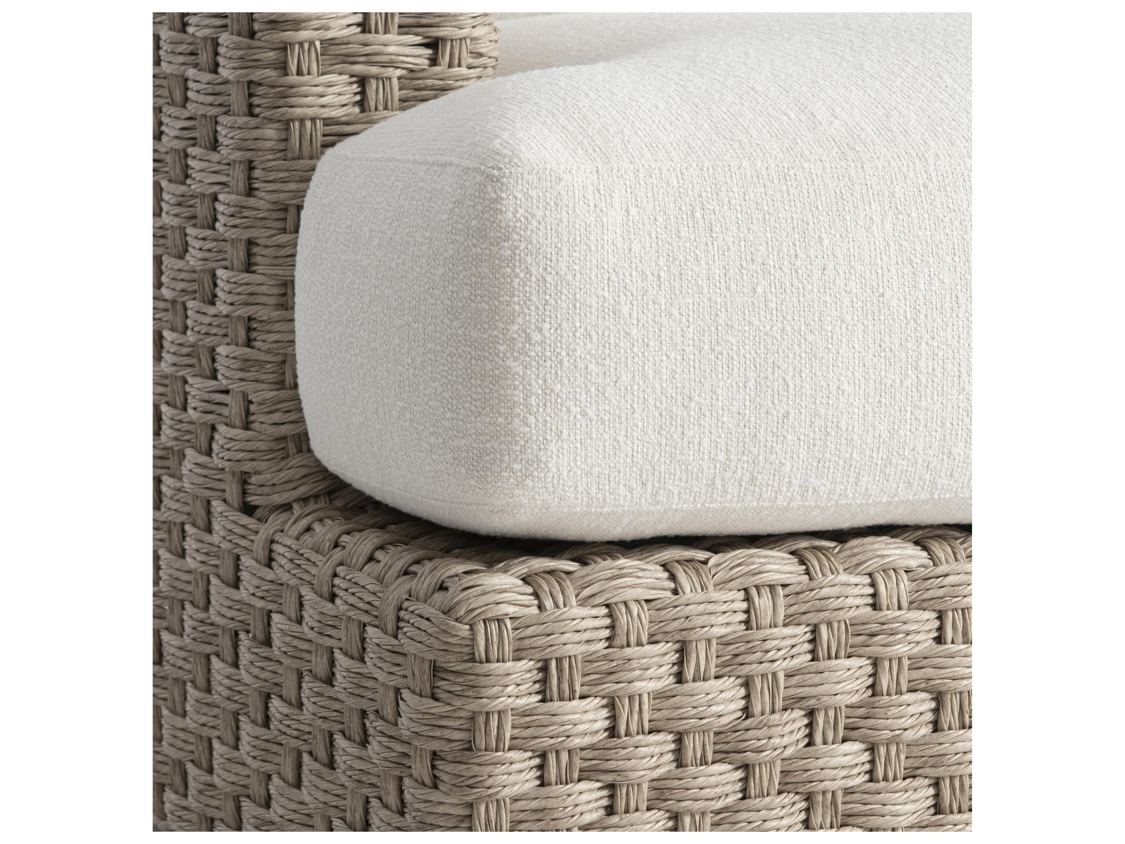 Bernhardt Exteriors Trieste Cream Wicker Cushion Lounge Chair