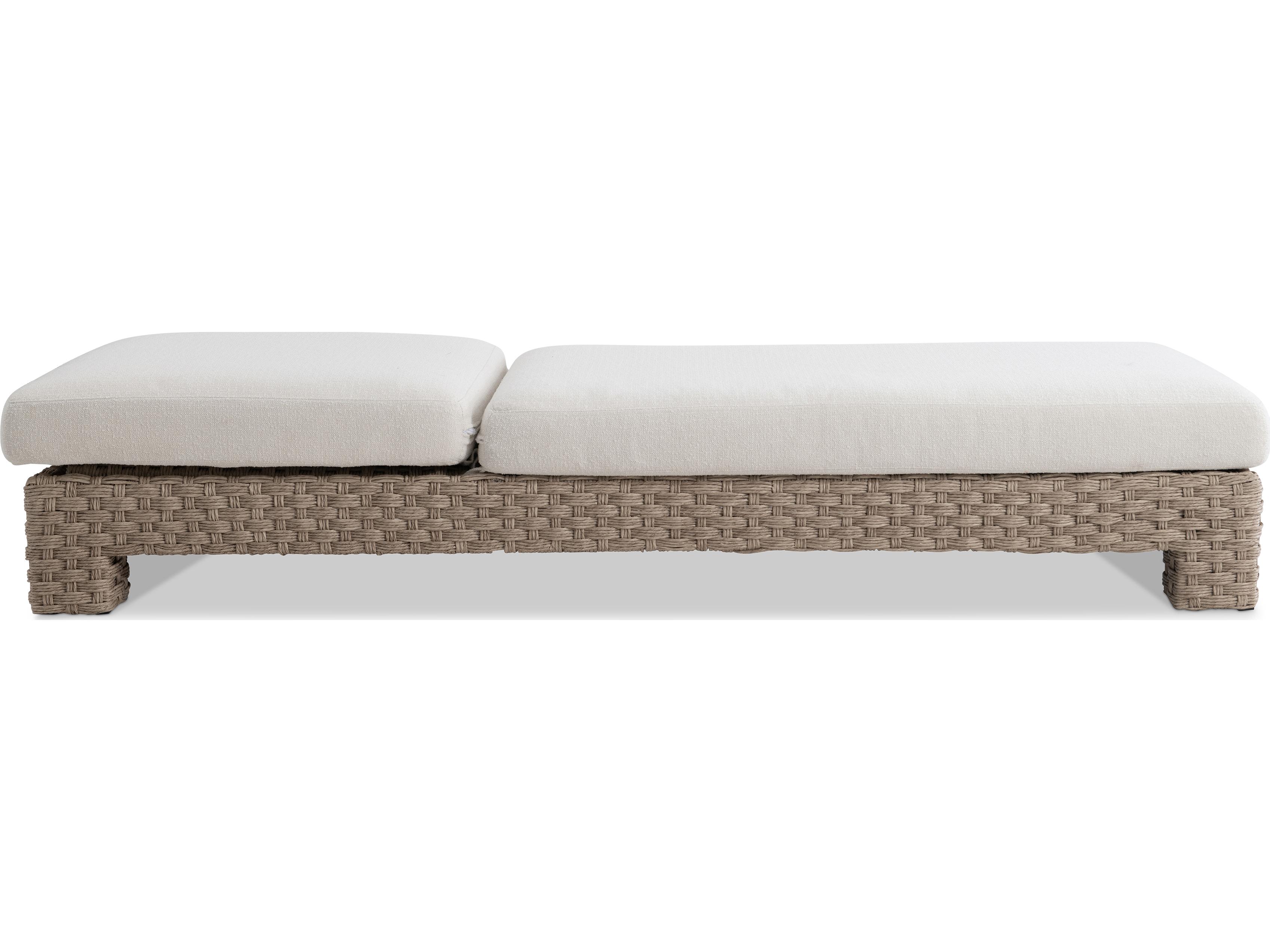 Bernhardt Exteriors Trieste Cream Wicker Cushion Chaise Lounge