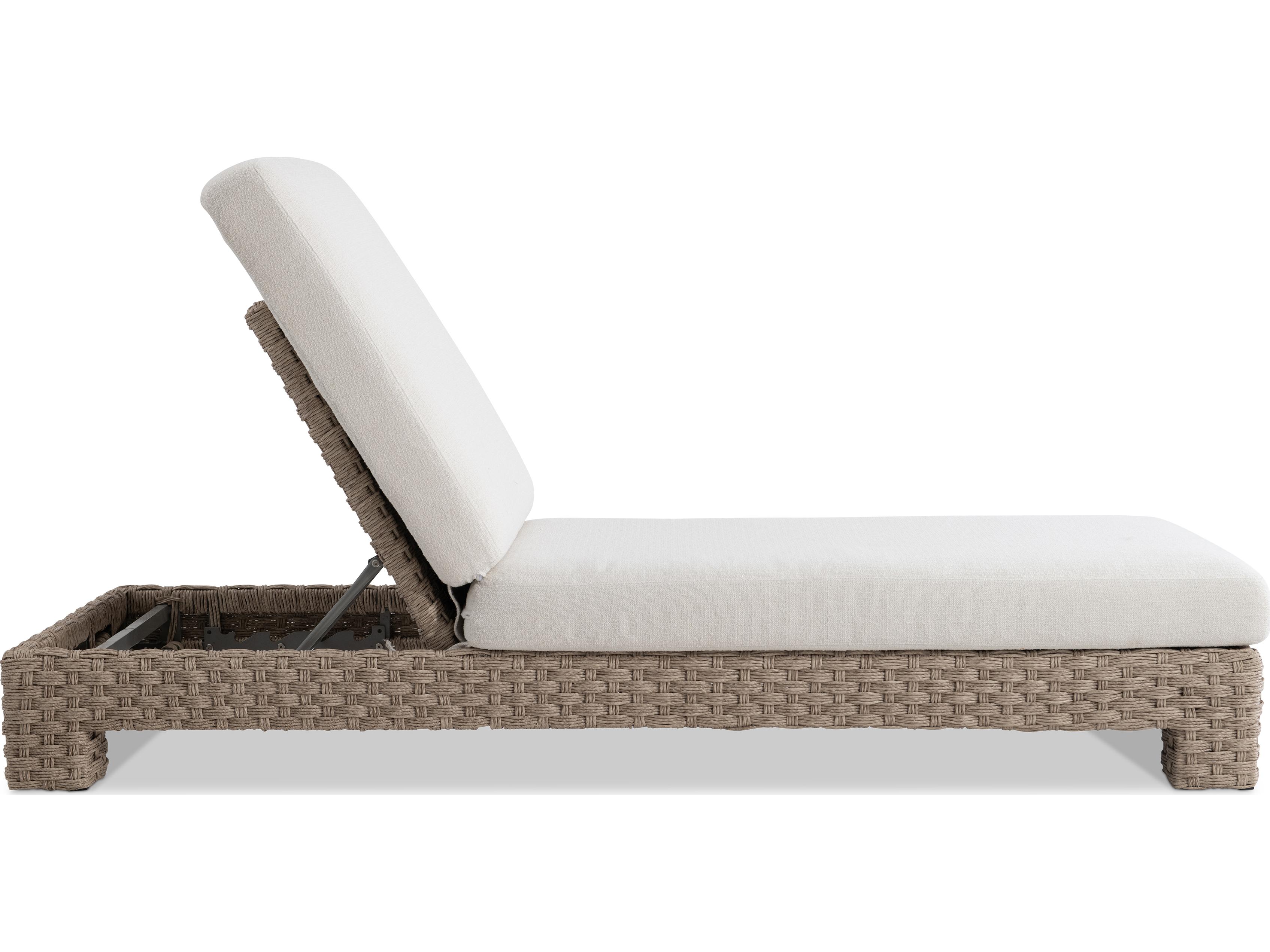 Bernhardt Exteriors Trieste Cream Wicker Cushion Chaise Lounge