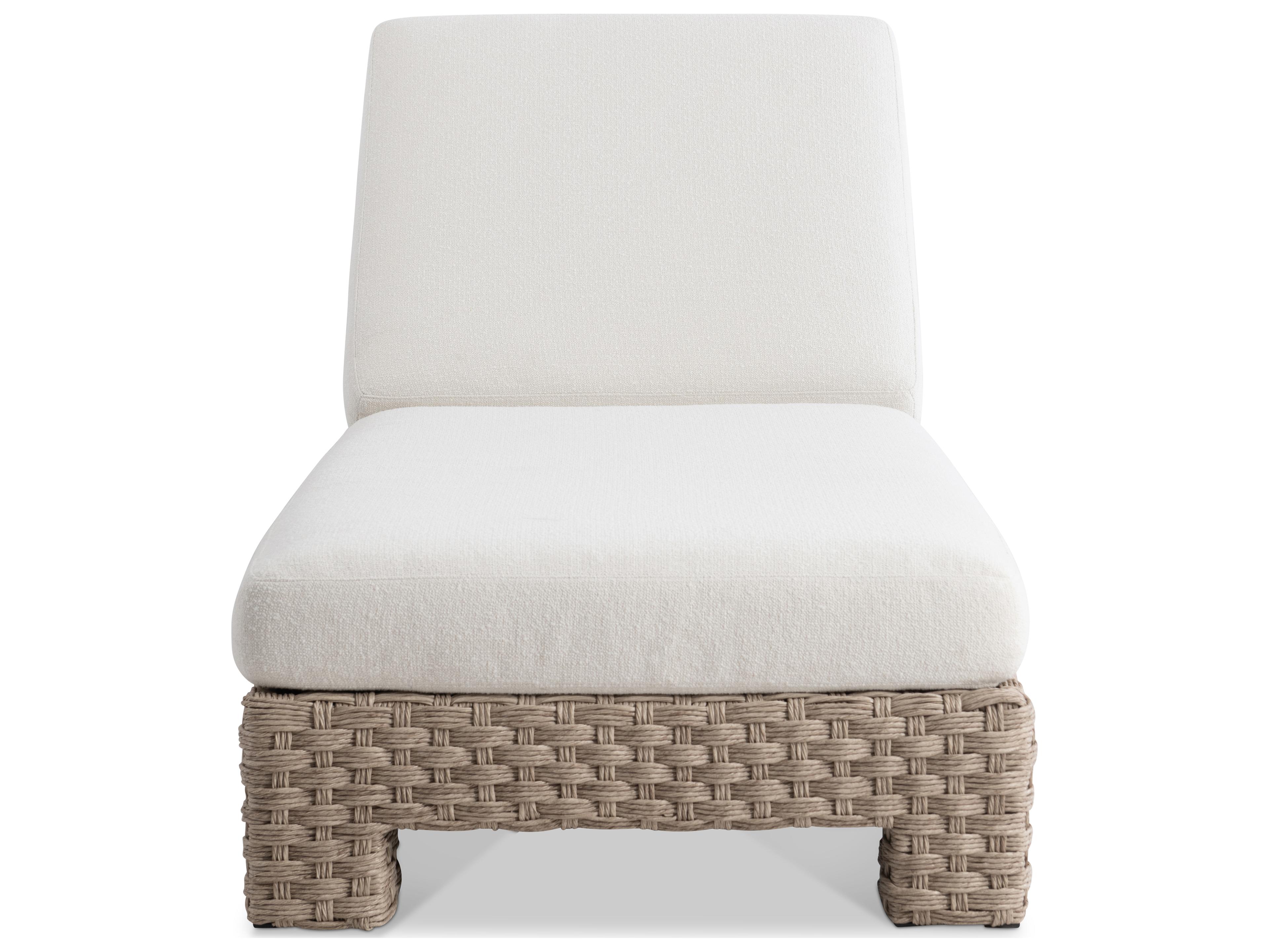Bernhardt Exteriors Trieste Cream Wicker Cushion Chaise Lounge