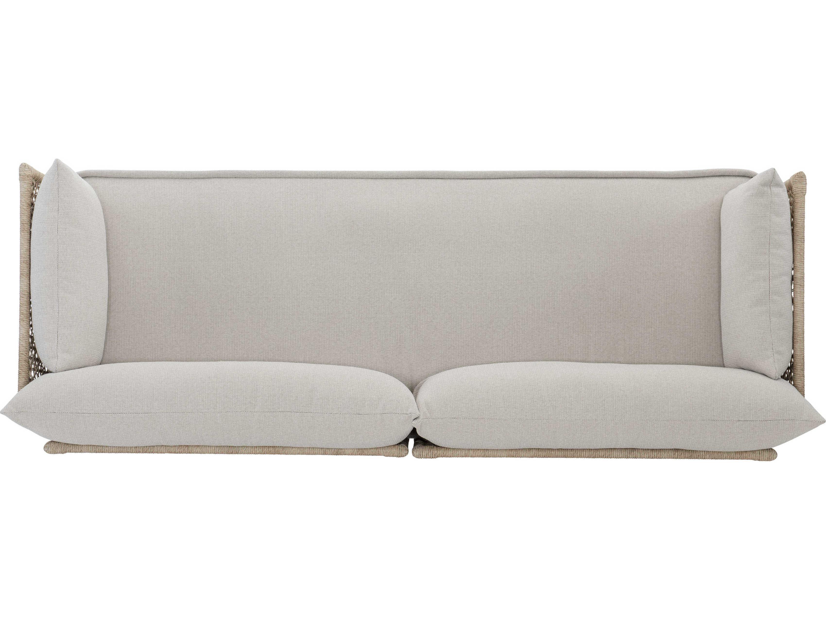 Bernhardt Exteriors Catalonia Nebbia, Brushed Stainless Steel Cushion Outdoor Sofa