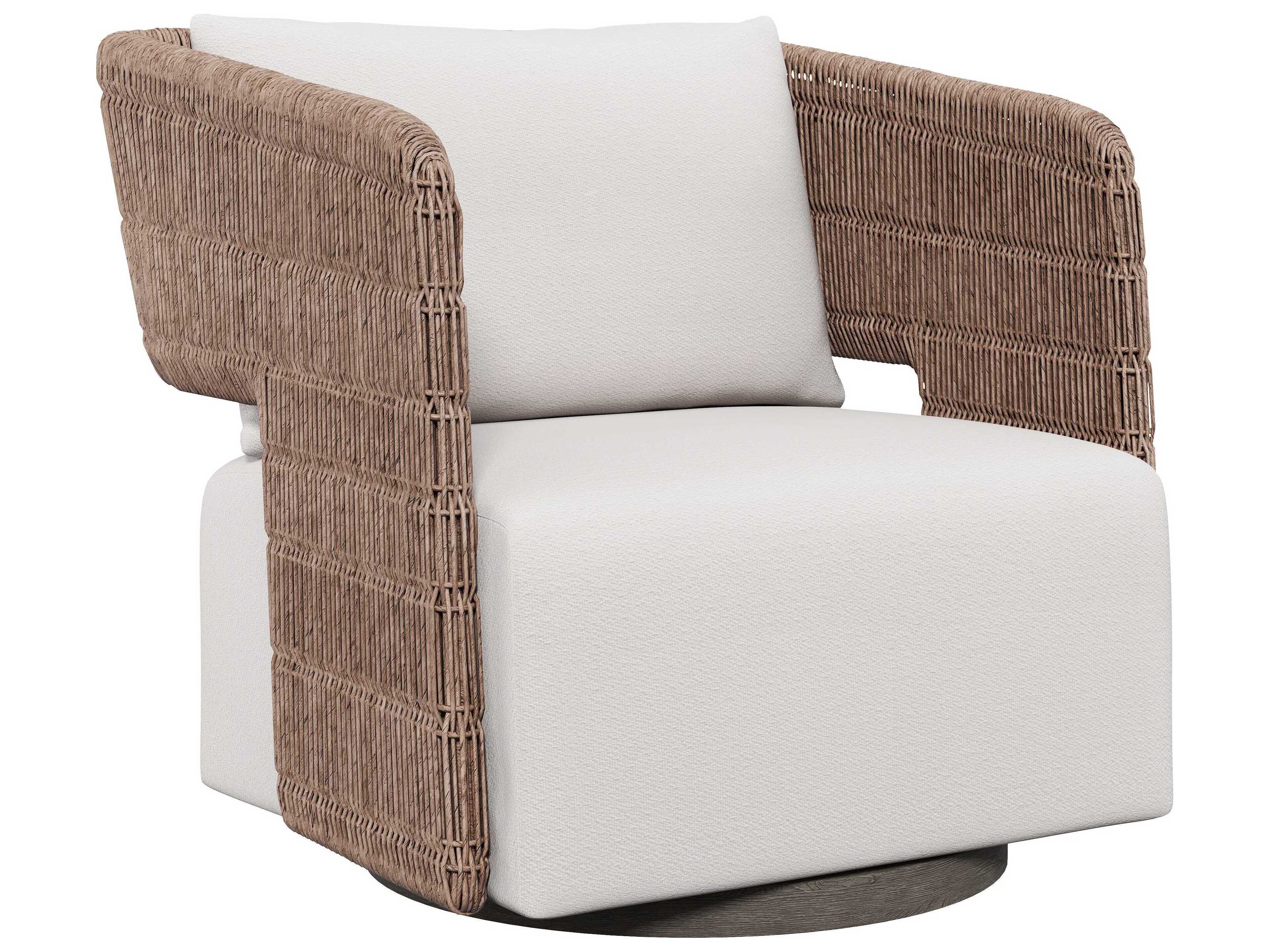Bernhardt Exteriors Maldives White/Cream Cast Aluminum Cushion Lounge Chair