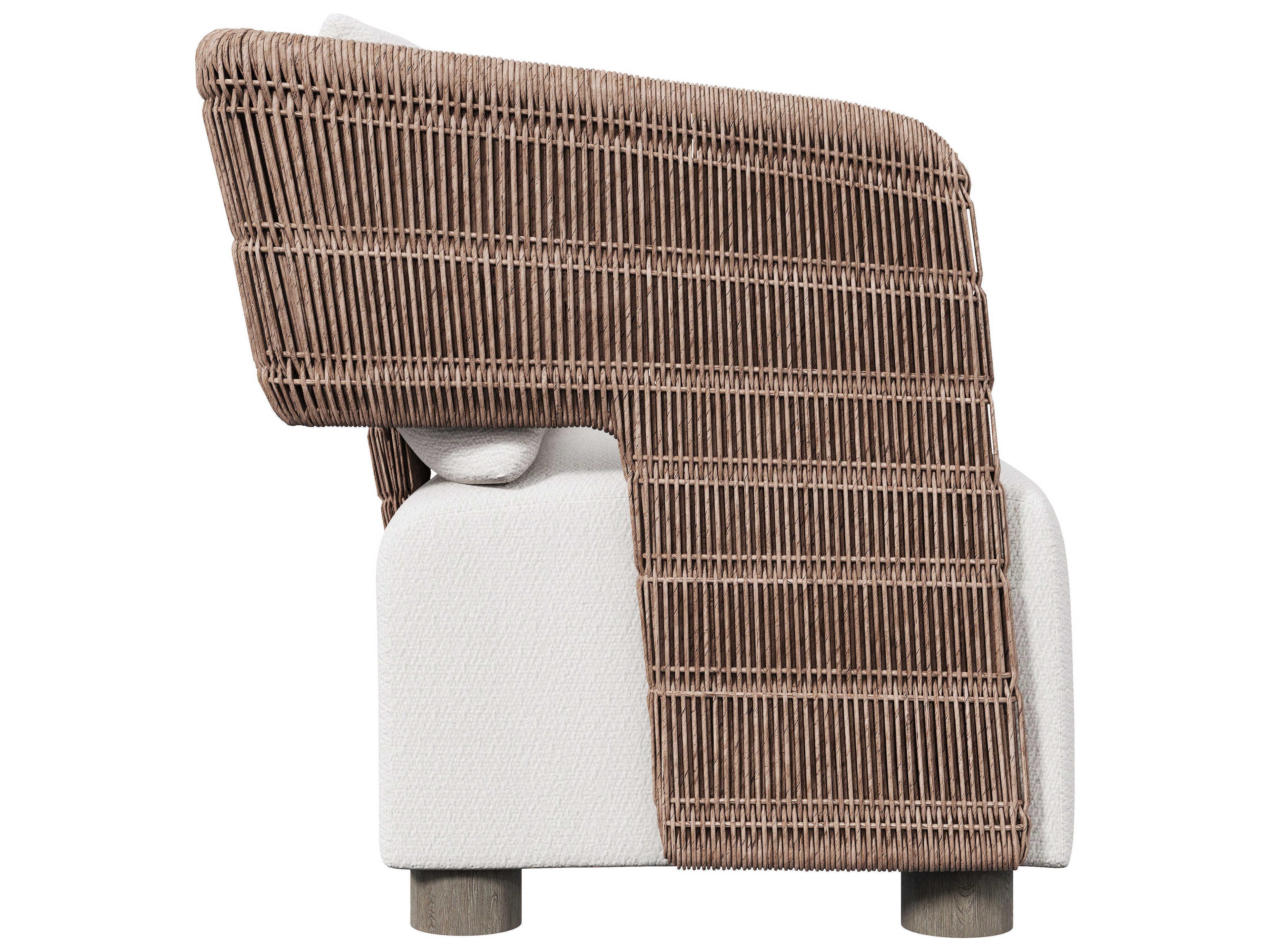 Bernhardt Exteriors Maldives White/Cream   Cast Aluminum Cushion Sofa