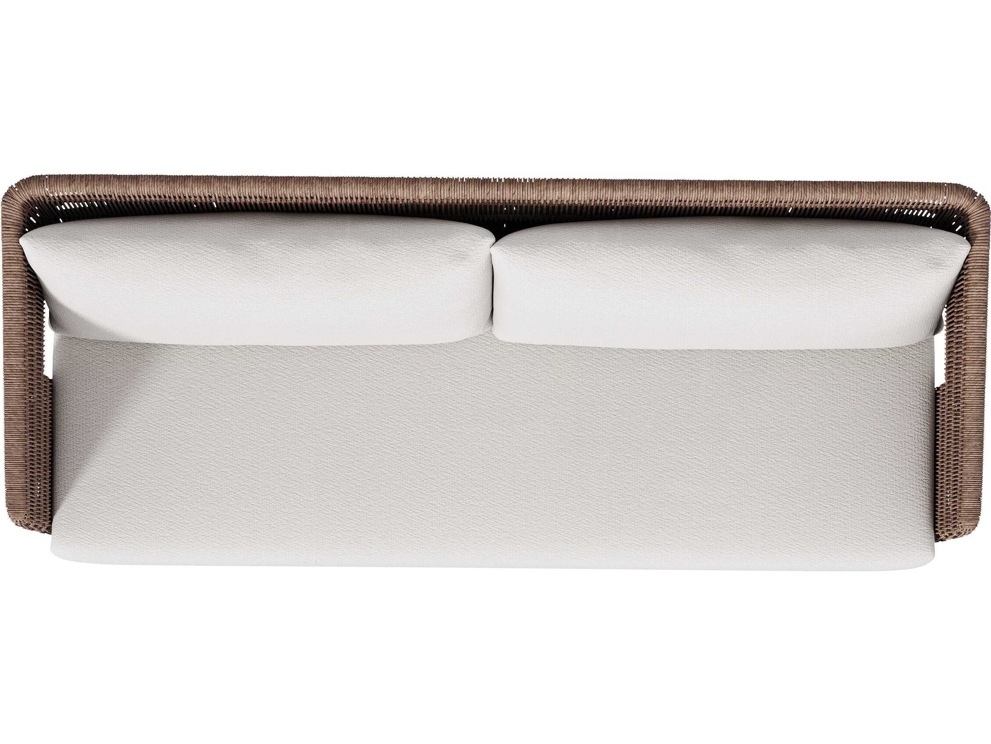Bernhardt Exteriors Maldives White/Cream   Cast Aluminum Cushion Sofa