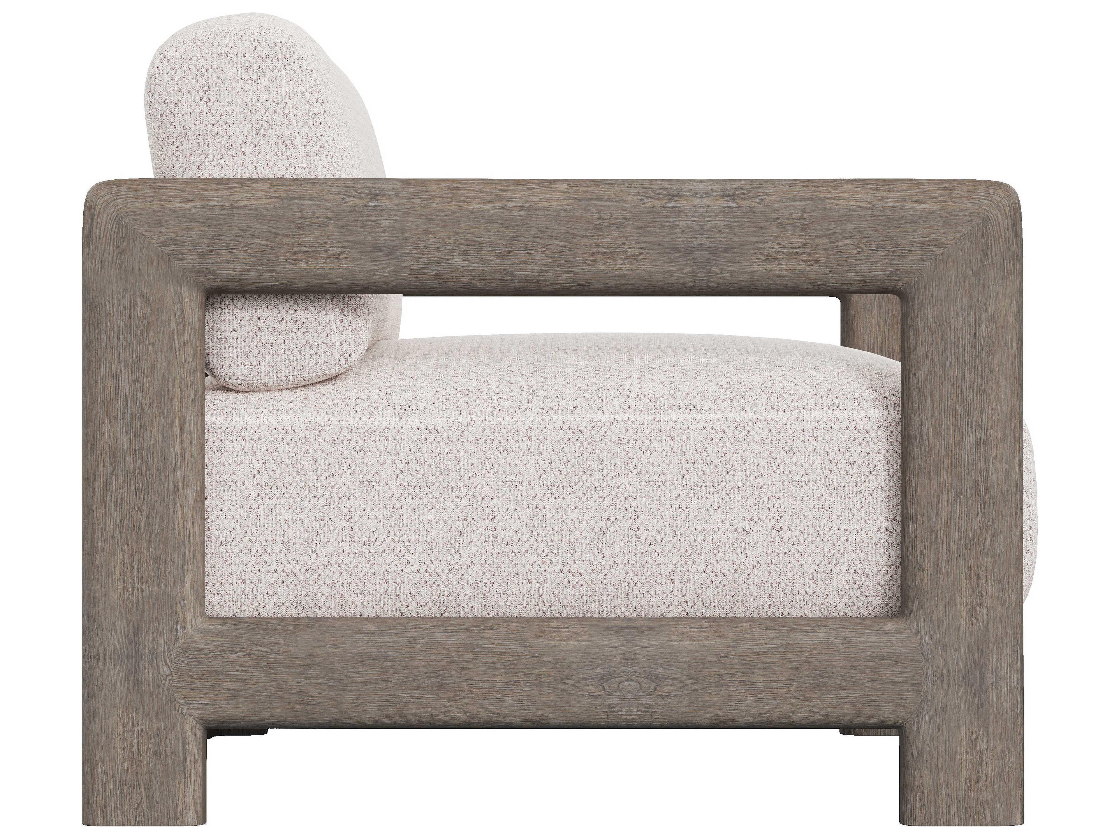 Bernhardt Exteriors Weathered Teak Montaigne 1/2 Outdoor Patio Lounge Chair with Cushion