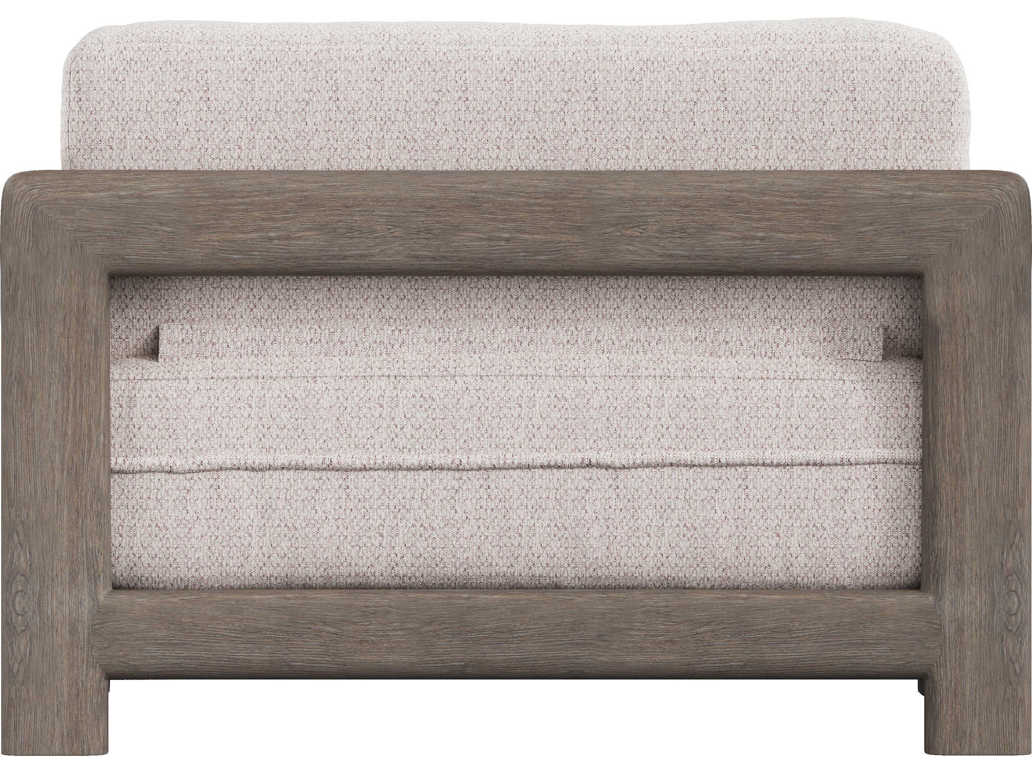 Bernhardt Exteriors Weathered Teak Montaigne 1/2 Outdoor Patio Lounge Chair with Cushion