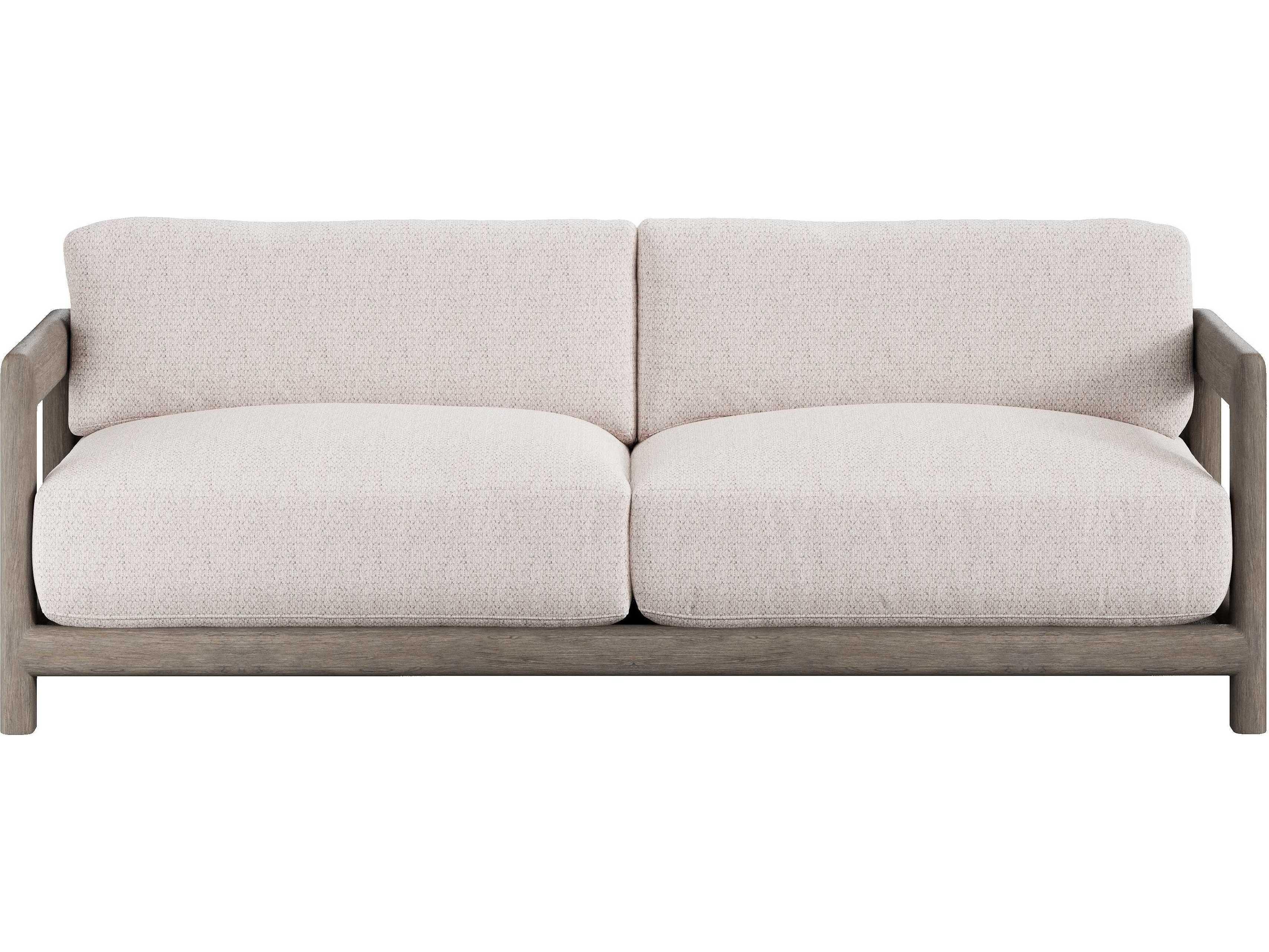 Bernhardt Exteriors Weathered Teak Cushion Outdoor Patio Sofa