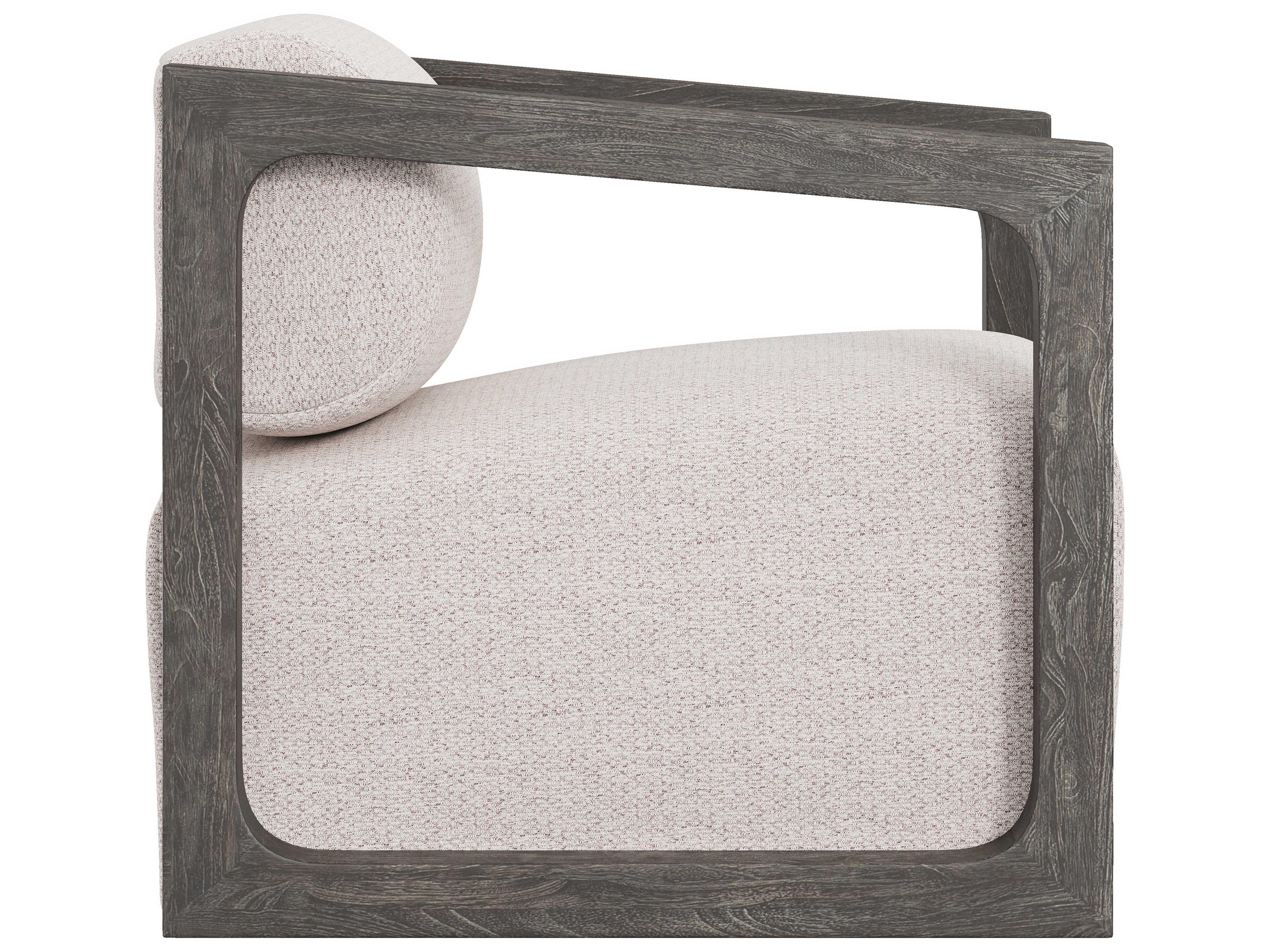 Bernhardt Exteriors Smoked Truffle Teak Leilani Swivel Outdoor Lounge Chair with Cushion