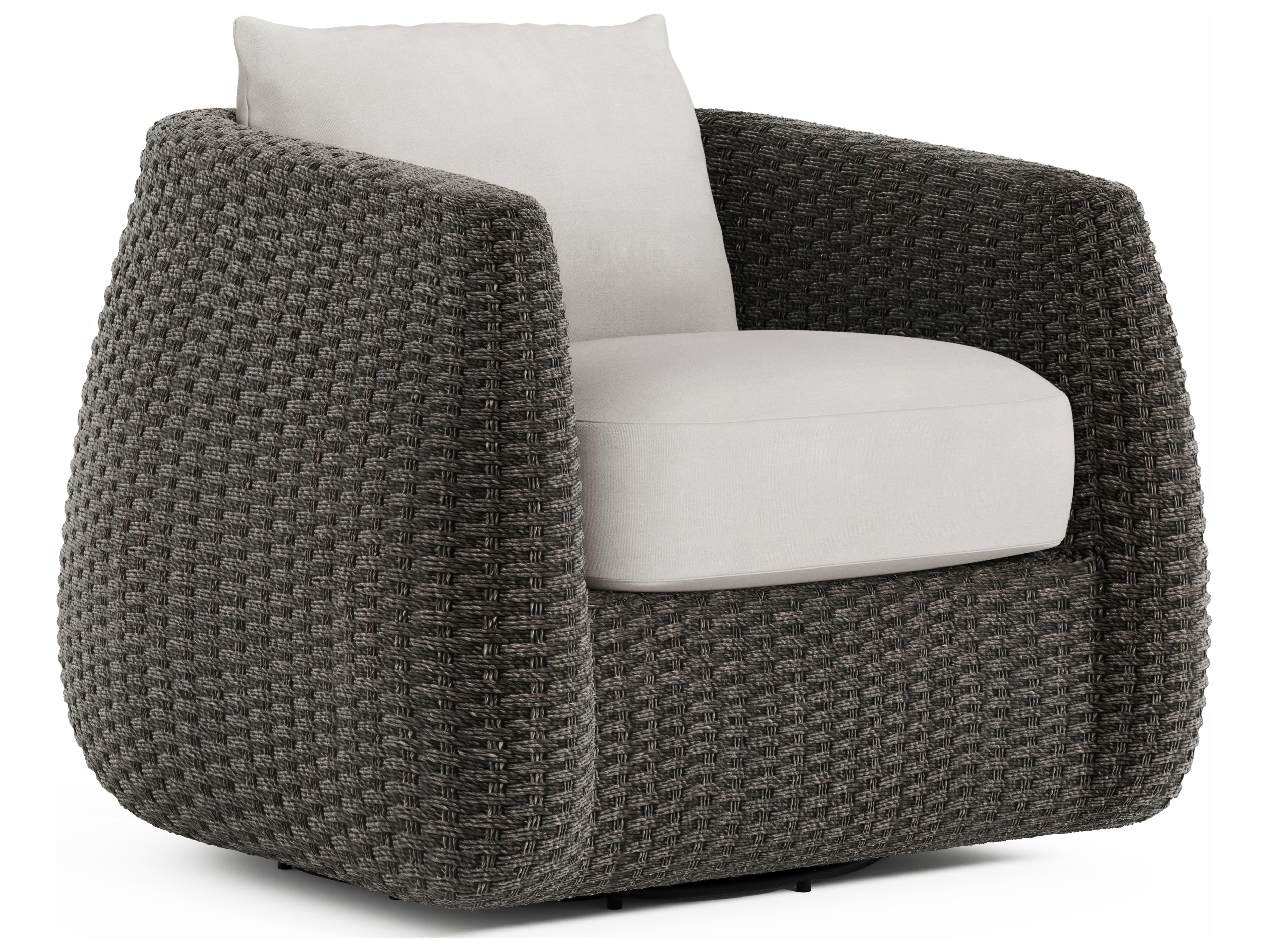 Bernhardt Exteriors Sarene Beige Wicker Cushion Lounge Chair