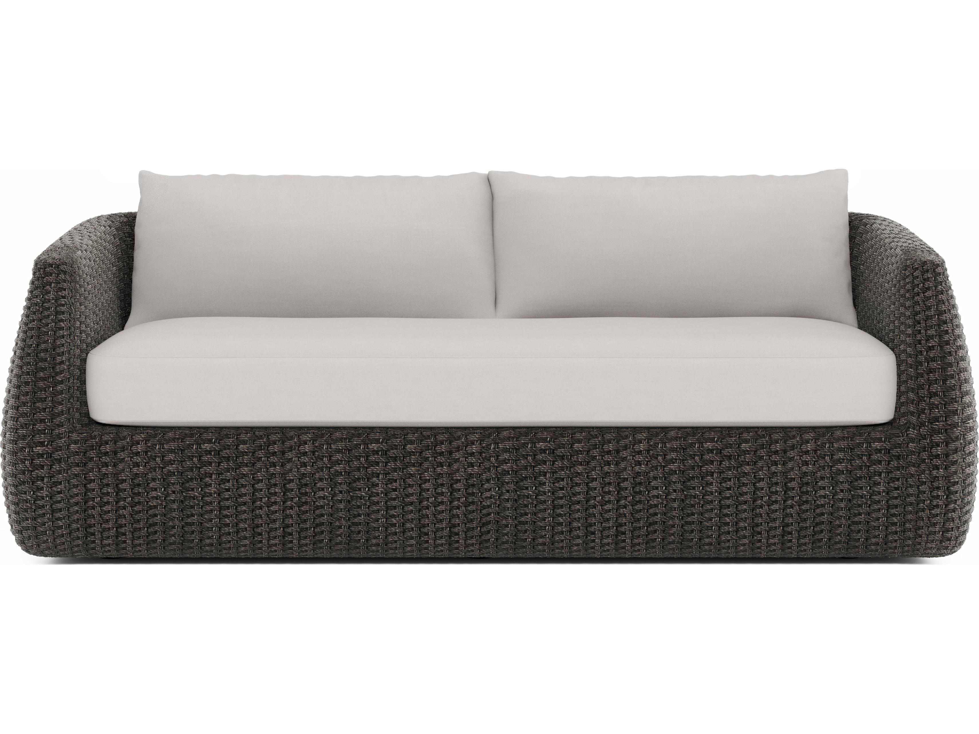 Bernhardt Exteriors Sarene Beige Wicker Cushion Sofa