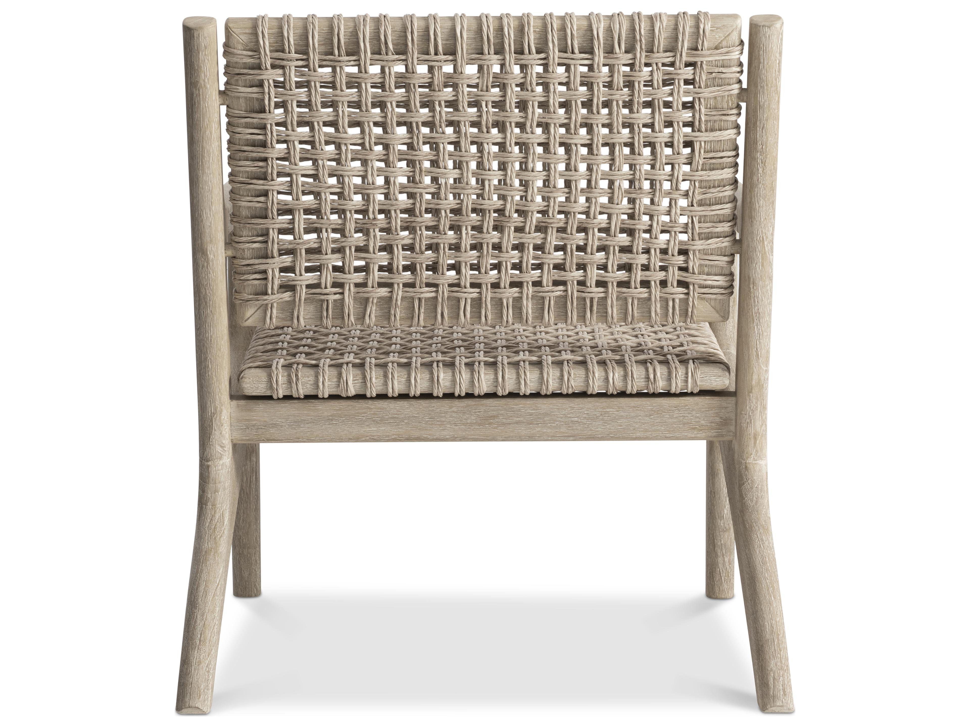 Bernhardt Exteriors Atlas Brown Teak Wicker Lounge Chair