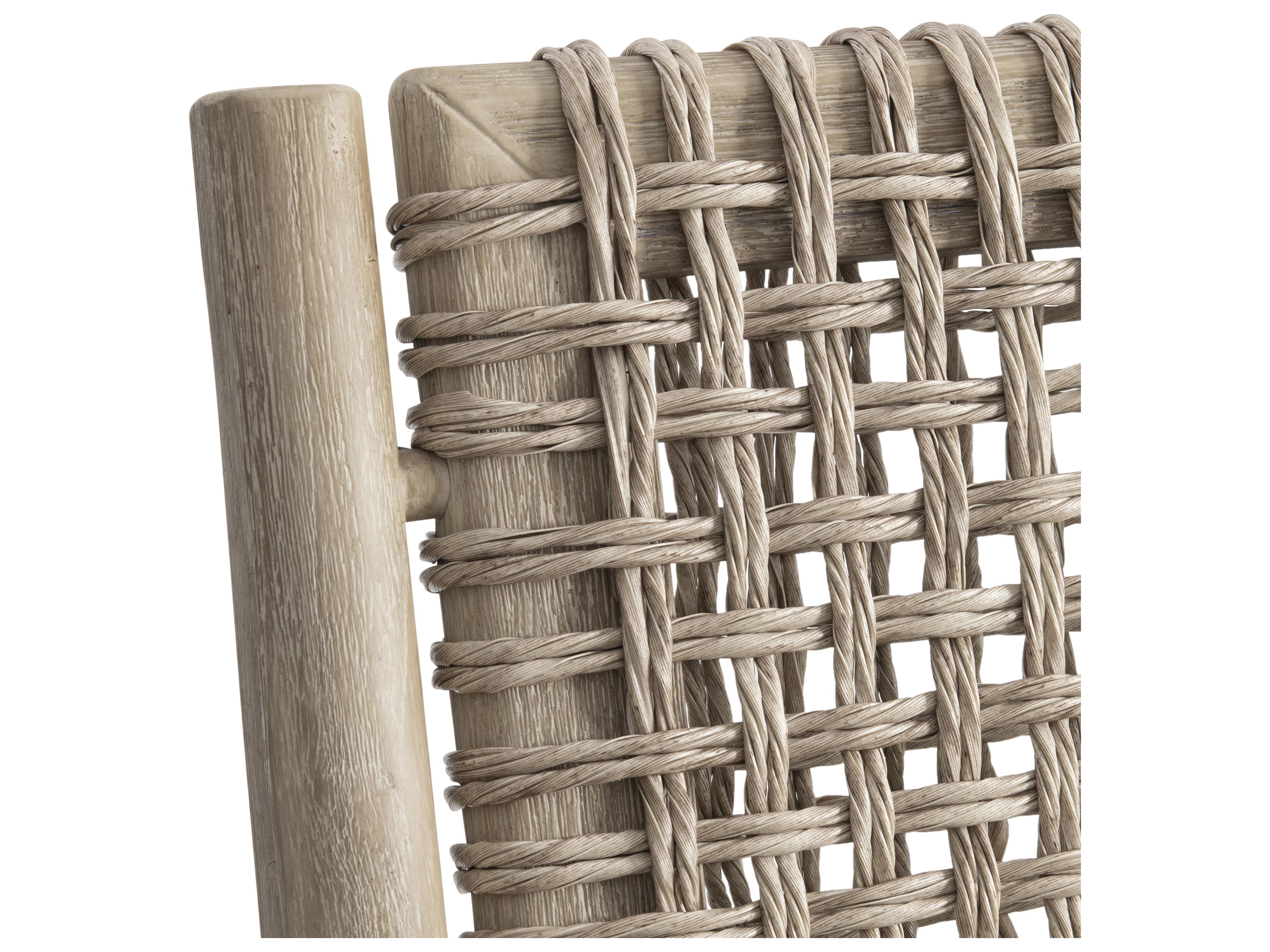 Bernhardt Exteriors Atlas Brown Teak Wicker Lounge Chair