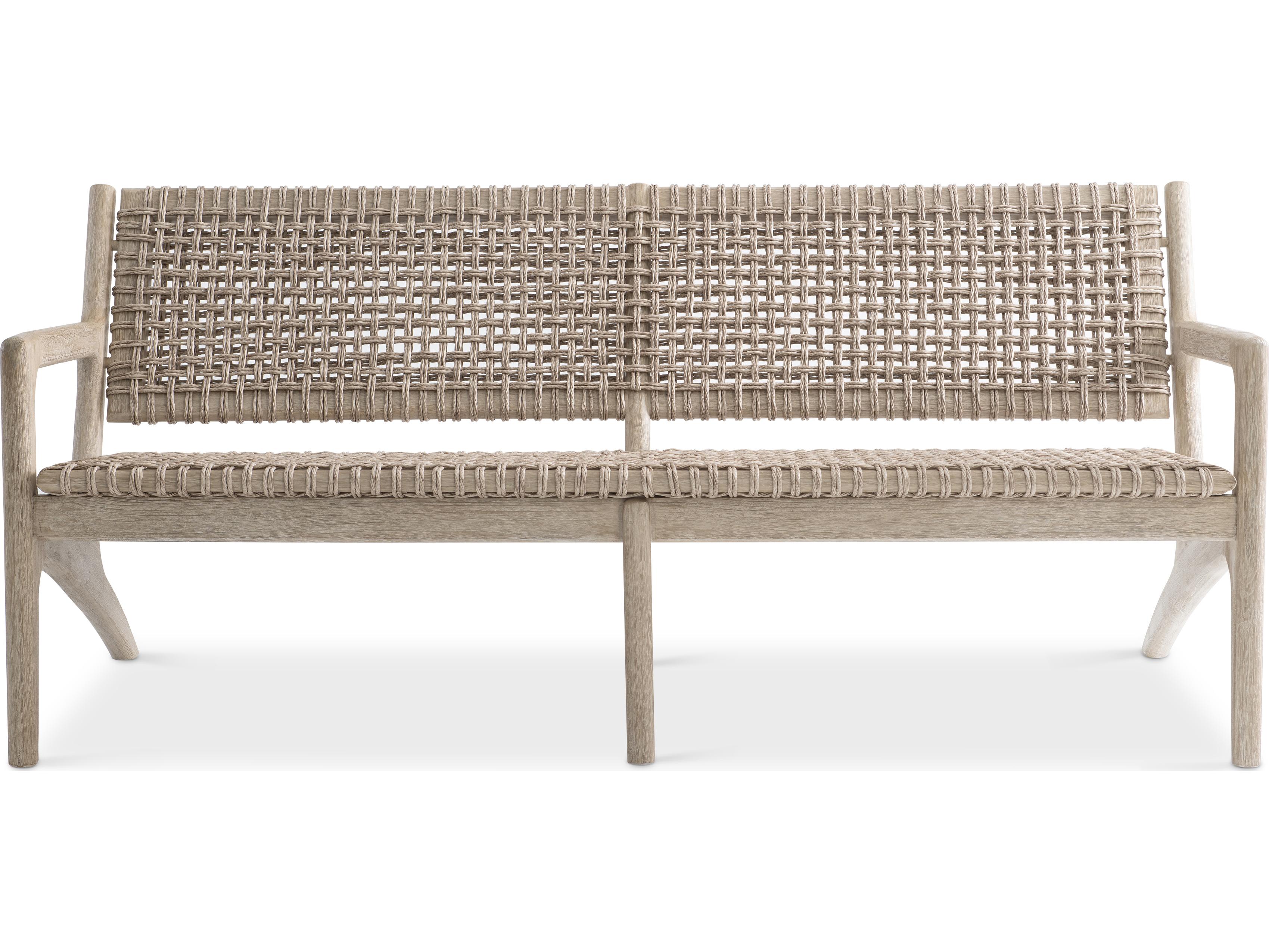 Bernhardt Exteriors Atlas Brown Teak Wicker Sofa