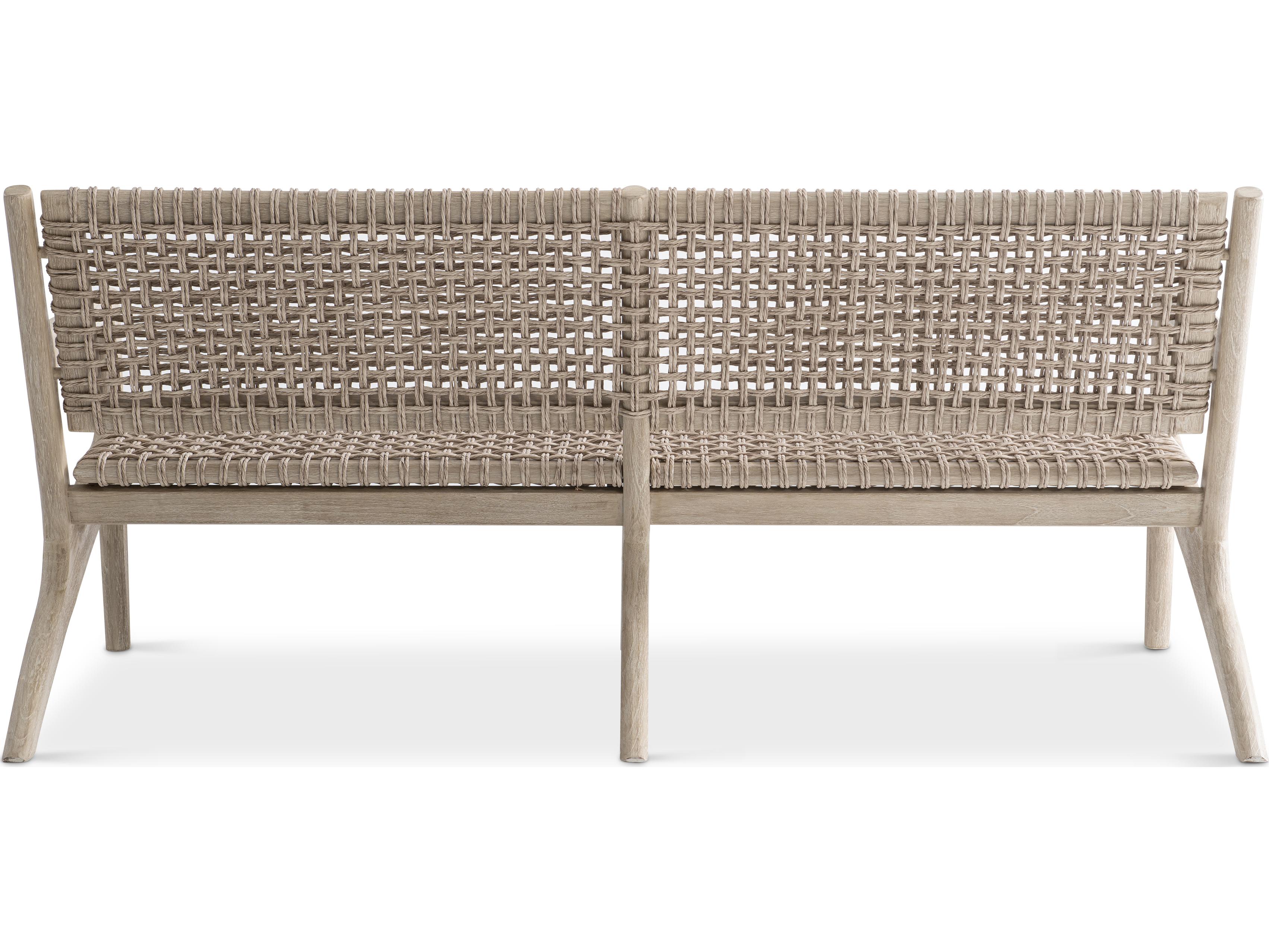 Bernhardt Exteriors Atlas Brown Teak Wicker Sofa