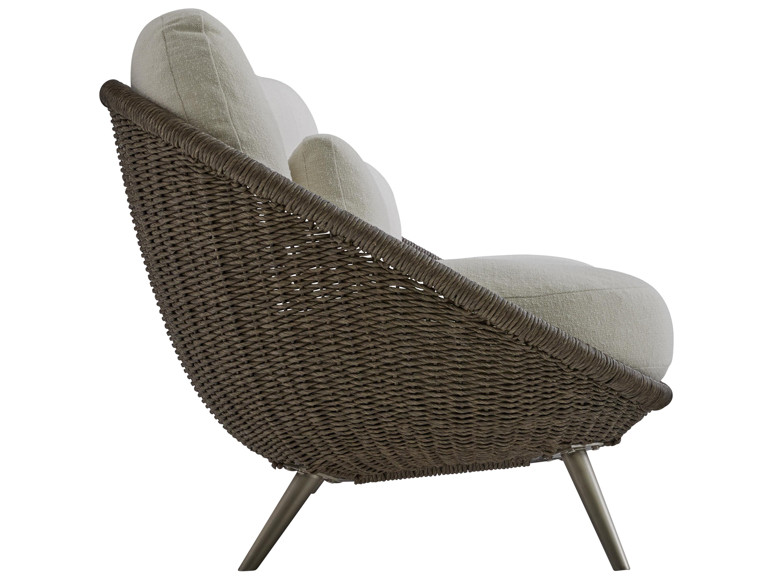 Bernhardt Exteriors Santa Cream Wicker Cushion Sofa
