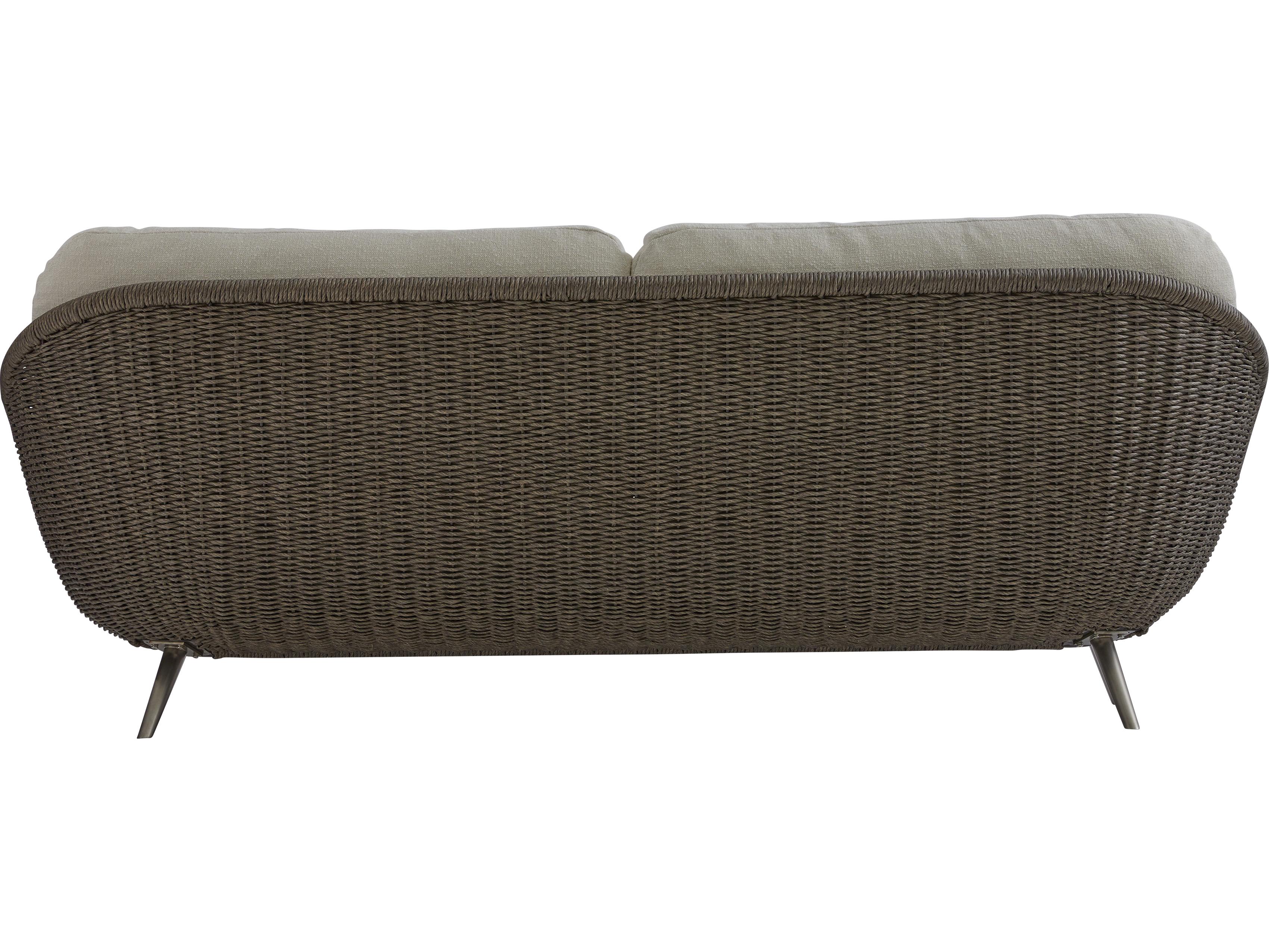 Bernhardt Exteriors Santa Cream Wicker Cushion Sofa