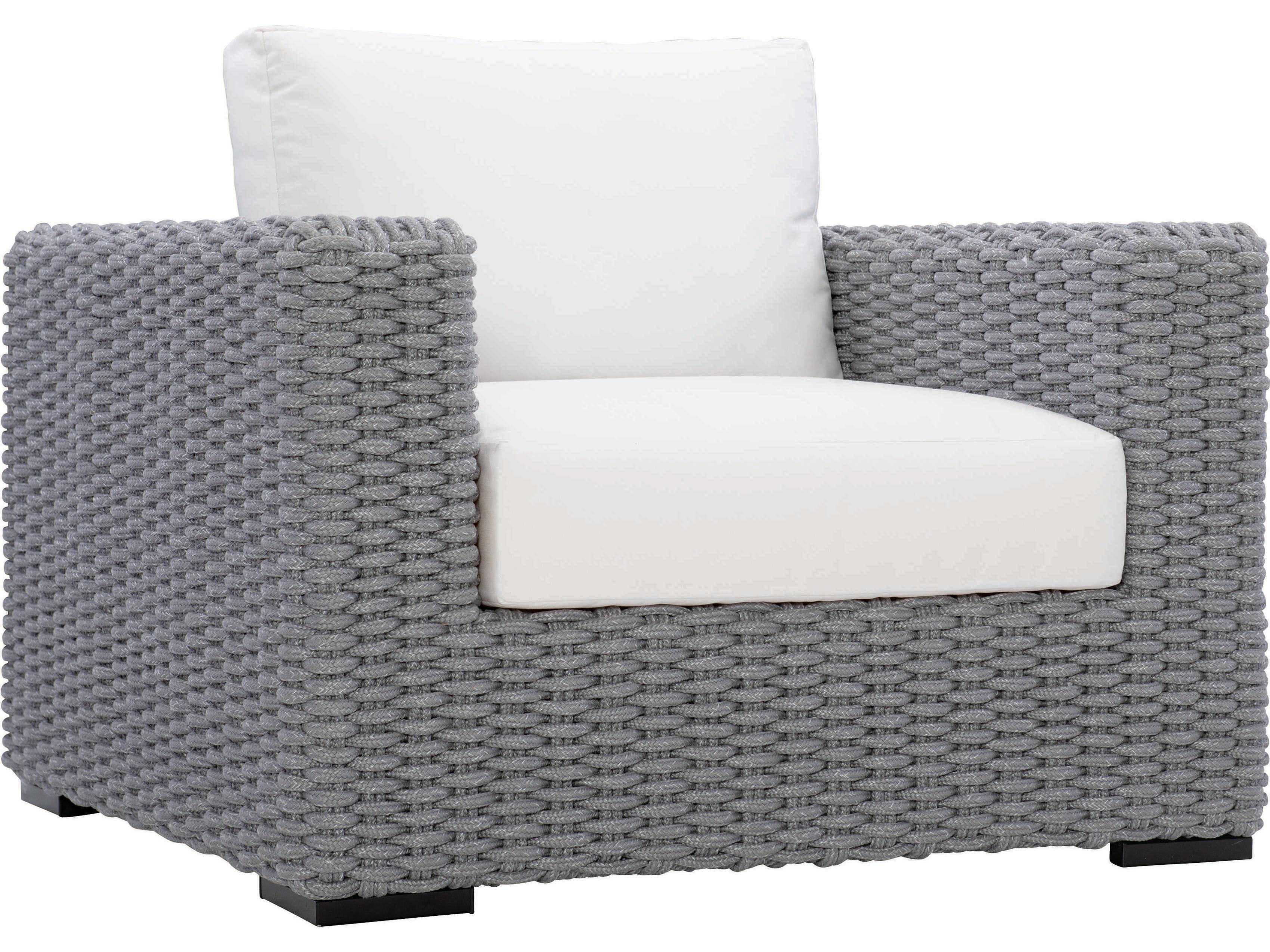 Bernhardt Exteriors Capri White/Cream Cast Aluminum Cushion Lounge Chair