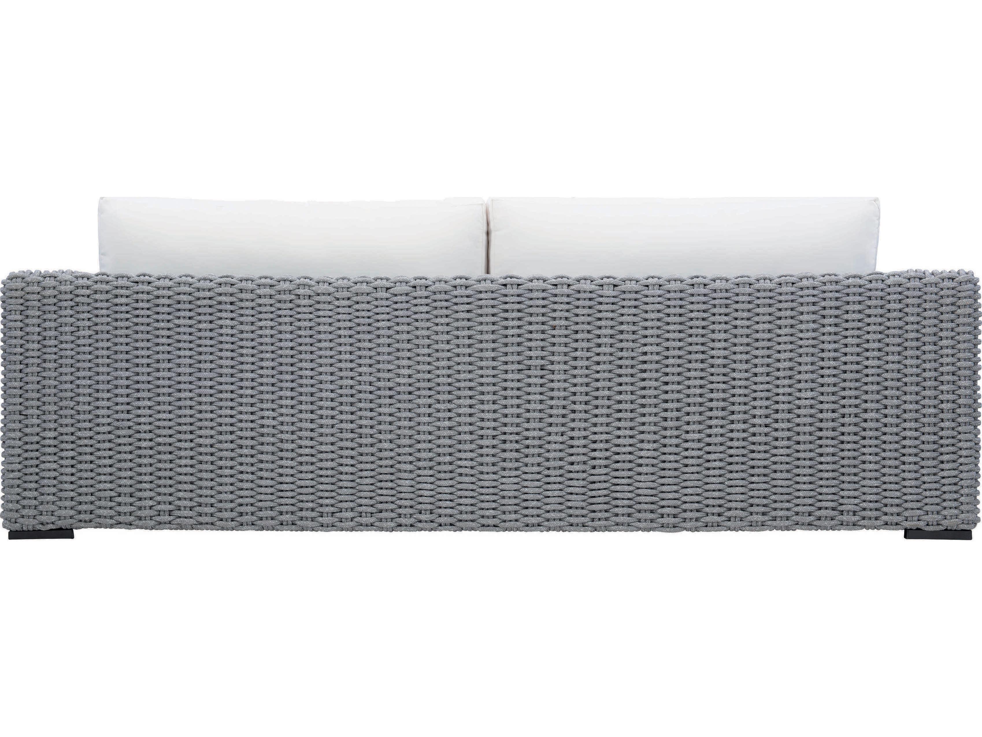 Bernhardt Exteriors Mist Gray Aluminum Rope Cushion Outdoor Sofa