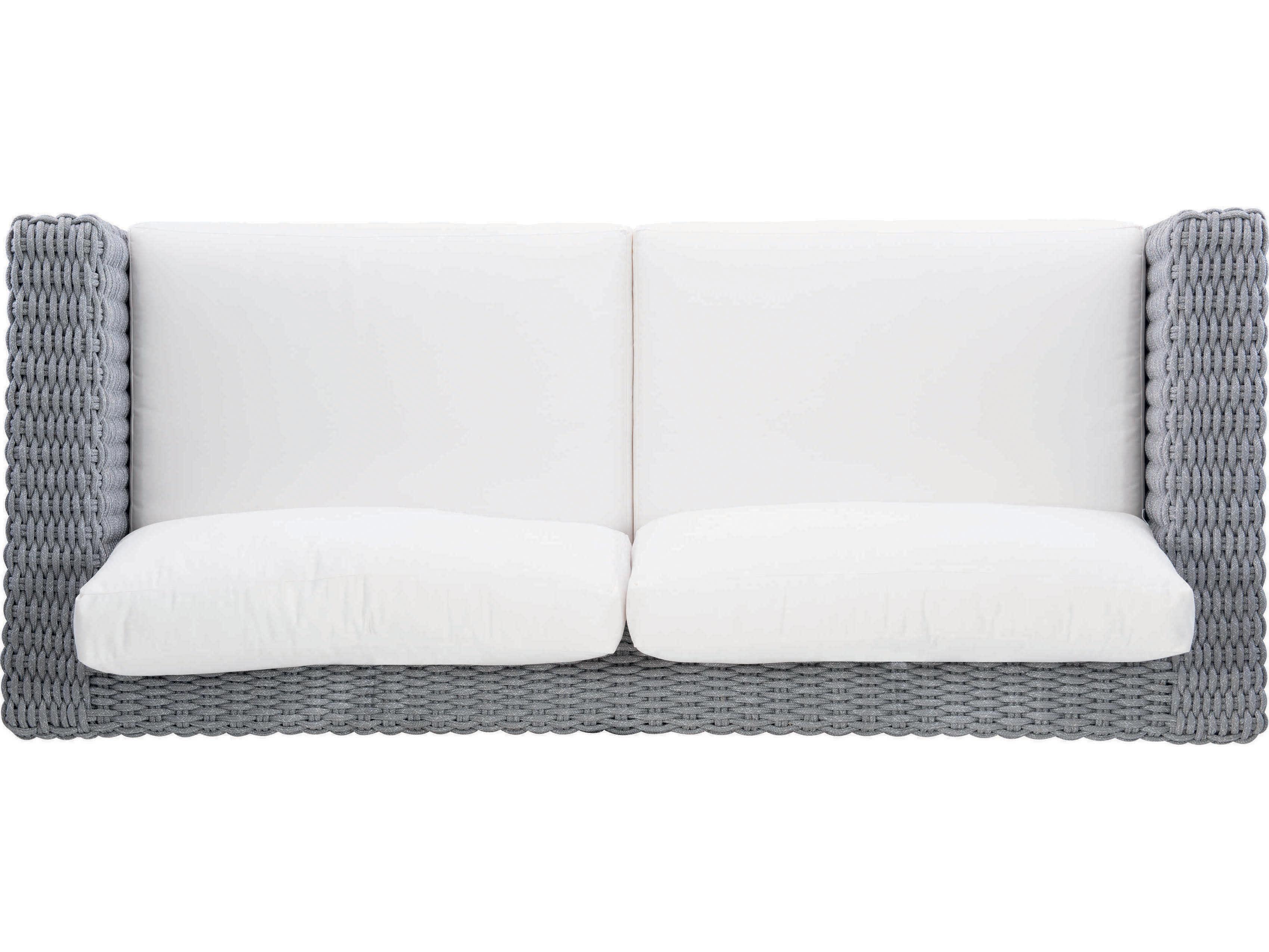 Bernhardt Exteriors Mist Gray Aluminum Rope Cushion Outdoor Sofa