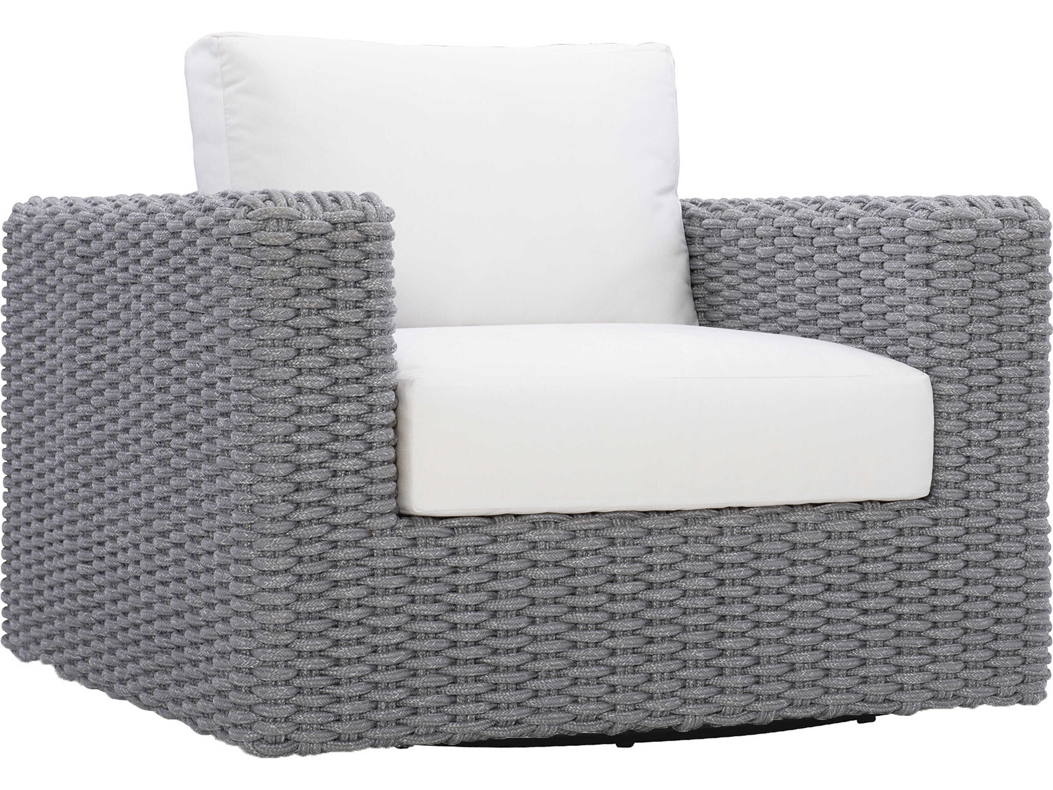 Bernhardt Exteriors Capri White/Cream Cast Aluminum Cushion Lounge Chair