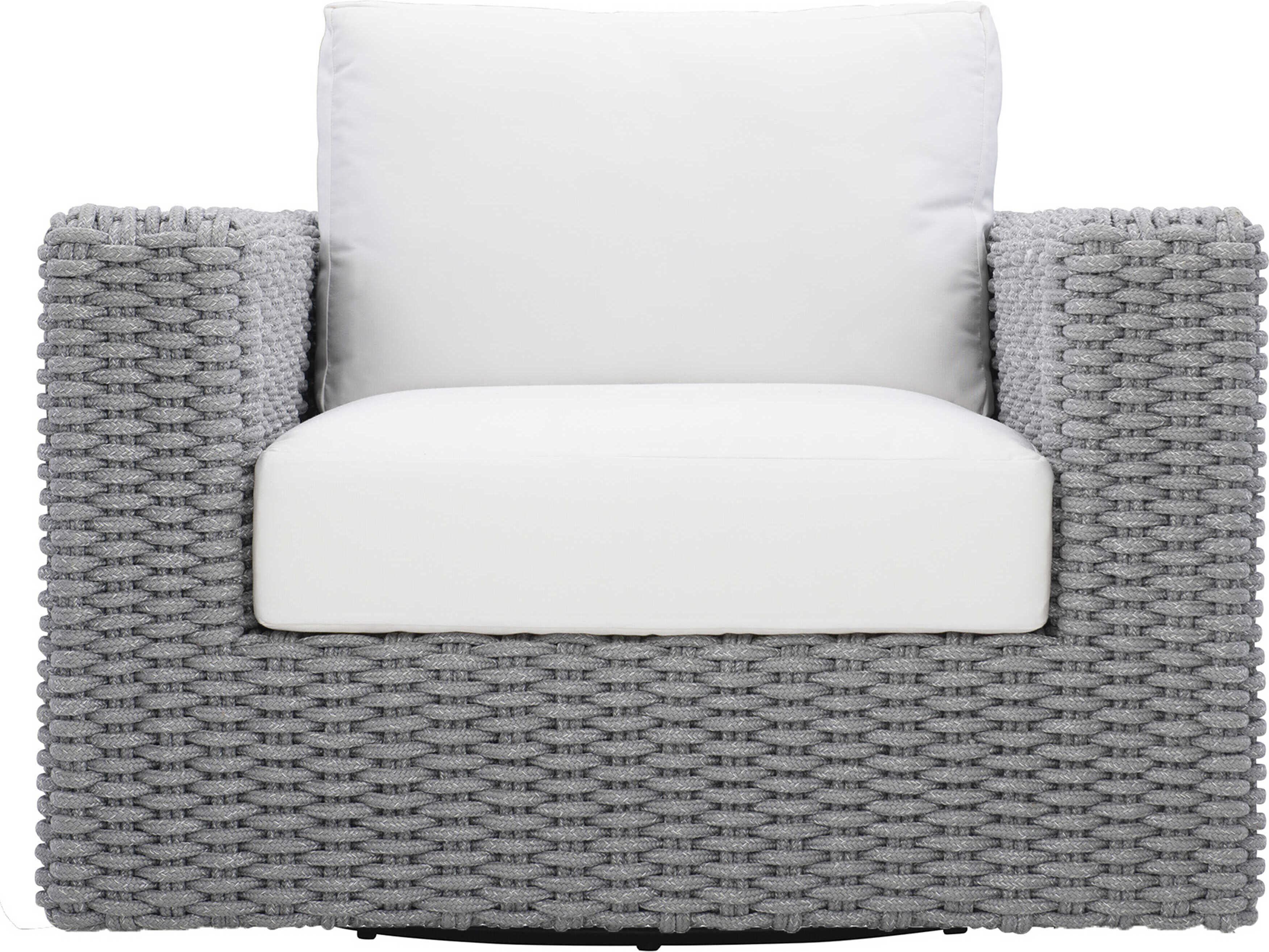 Bernhardt Exteriors Capri White/Cream Cast Aluminum Cushion Lounge Chair