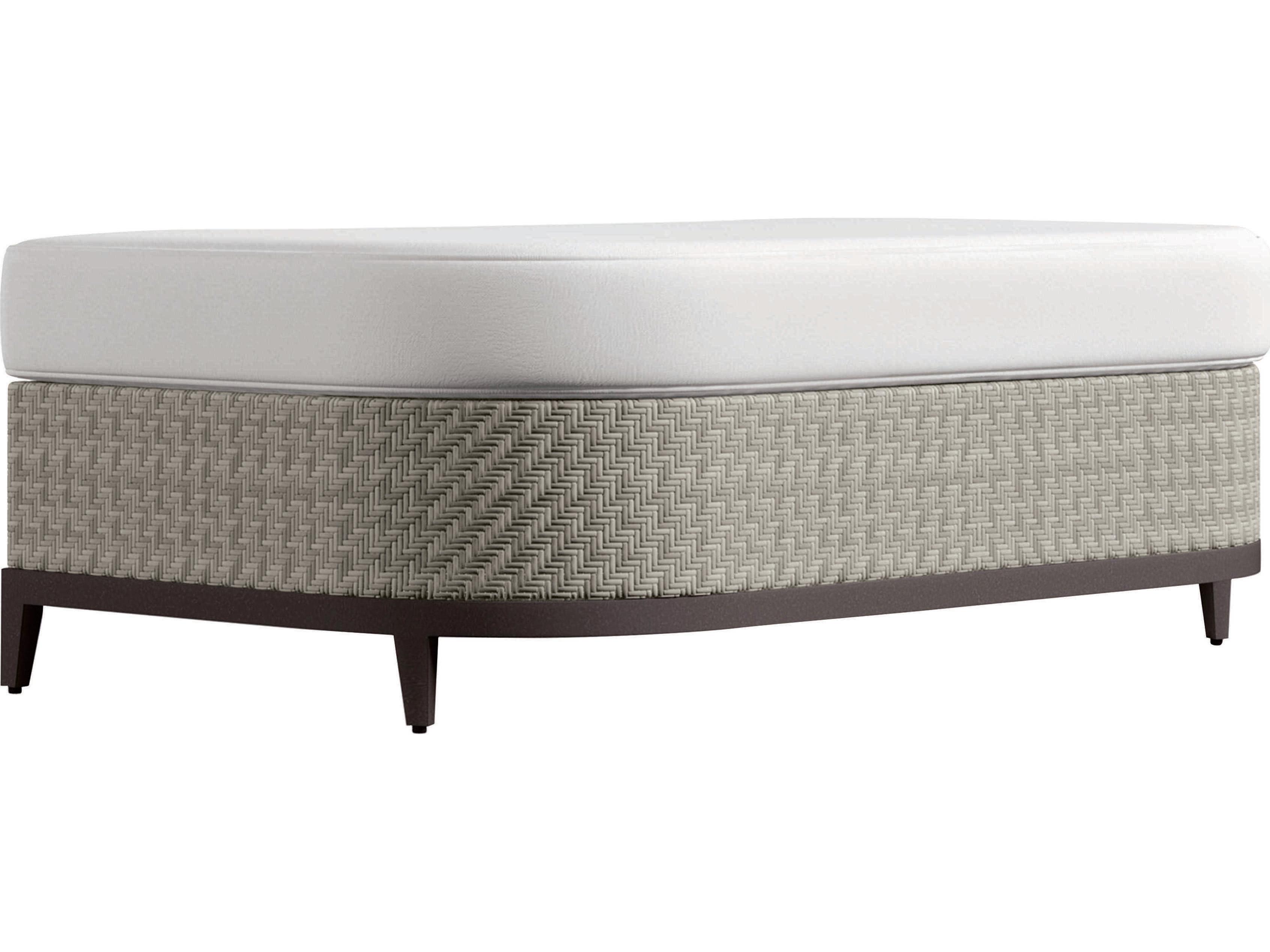 Bernhardt Exteriors Captiva White/Cream Wicker Cushion Ottoman