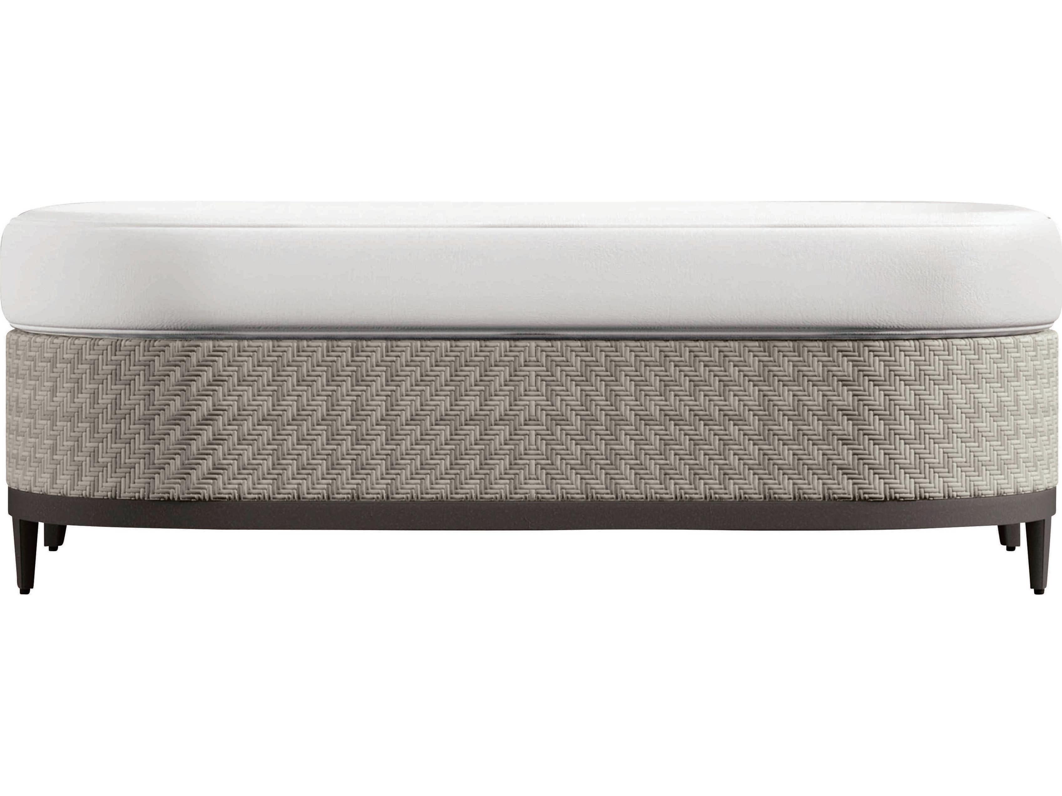 Bernhardt Exteriors Captiva White/Cream Wicker Cushion Ottoman